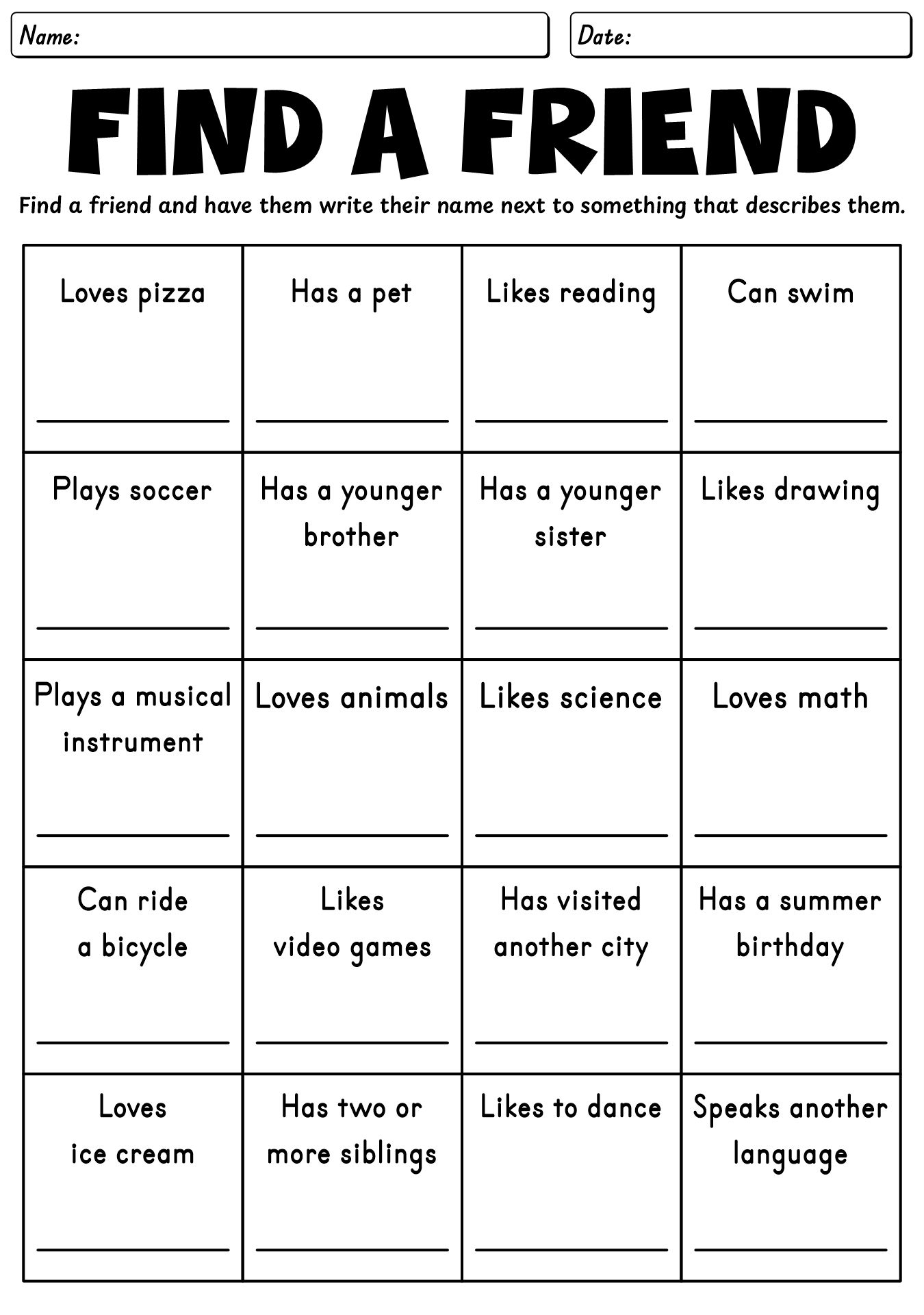 Icebreaker Activities for First Day of Class