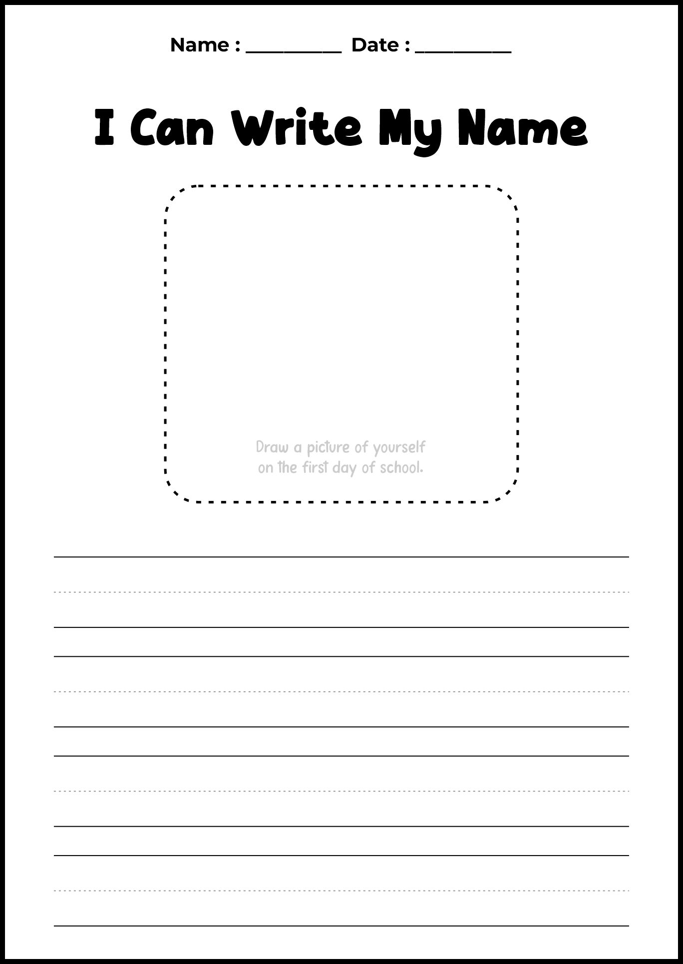 Kindergarten First Day Worksheet