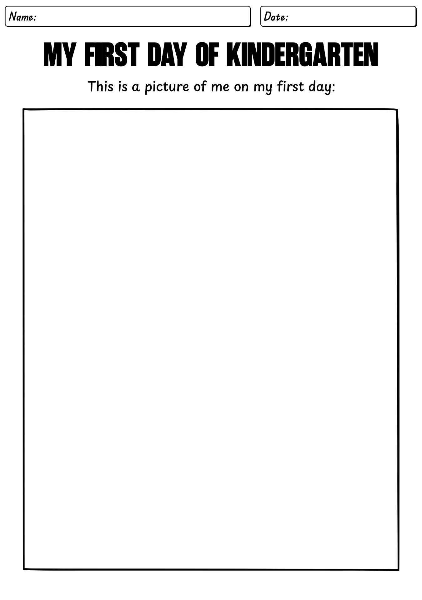 Kindergarten First Day Worksheets