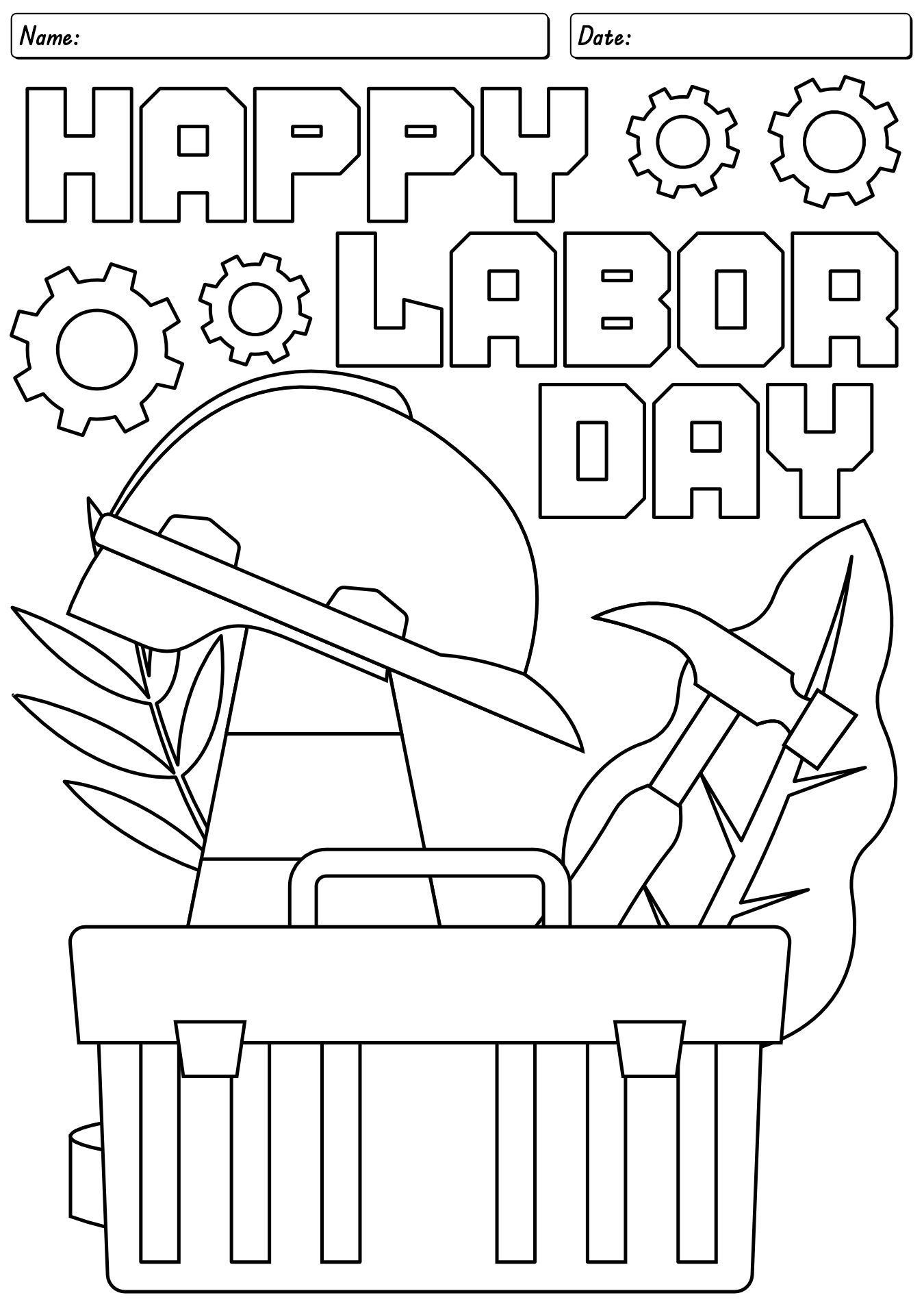 Labor Day Coloring Page Printable
