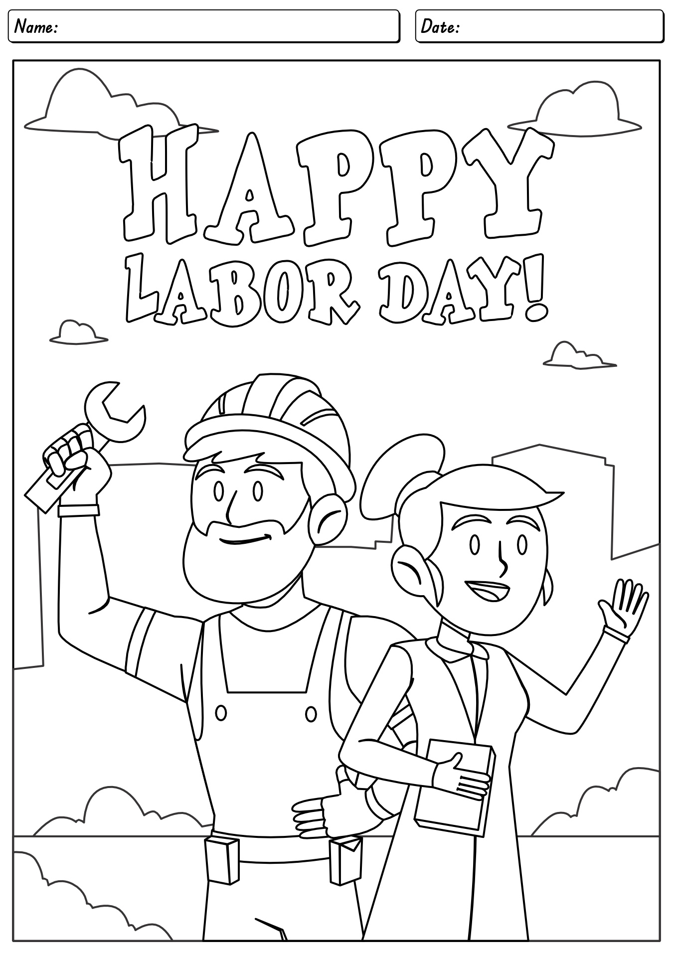 Labor Day Coloring Sheets