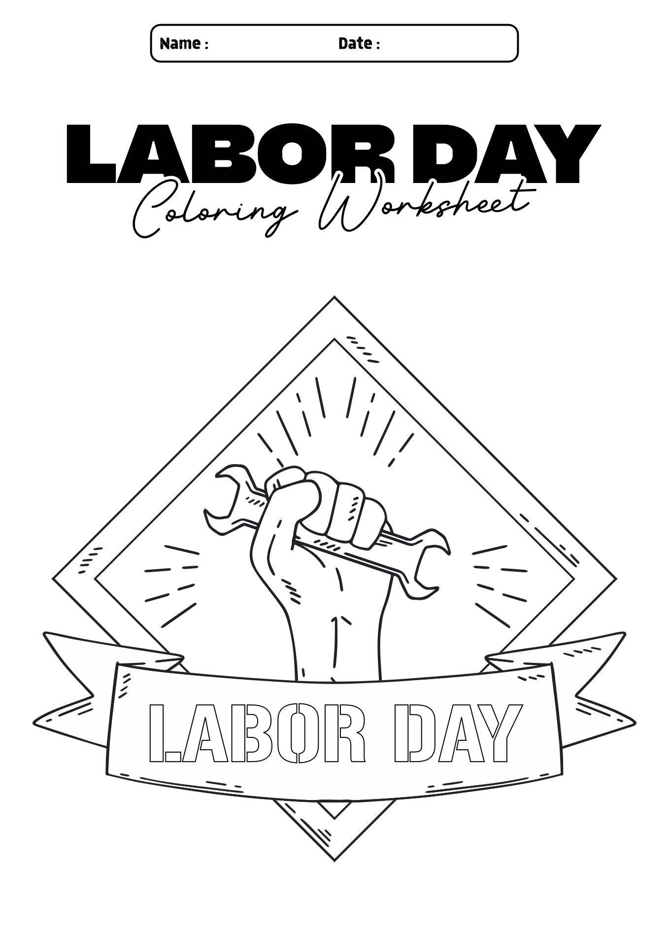 Labor Day Fun Activity Sheets for Preschoolers