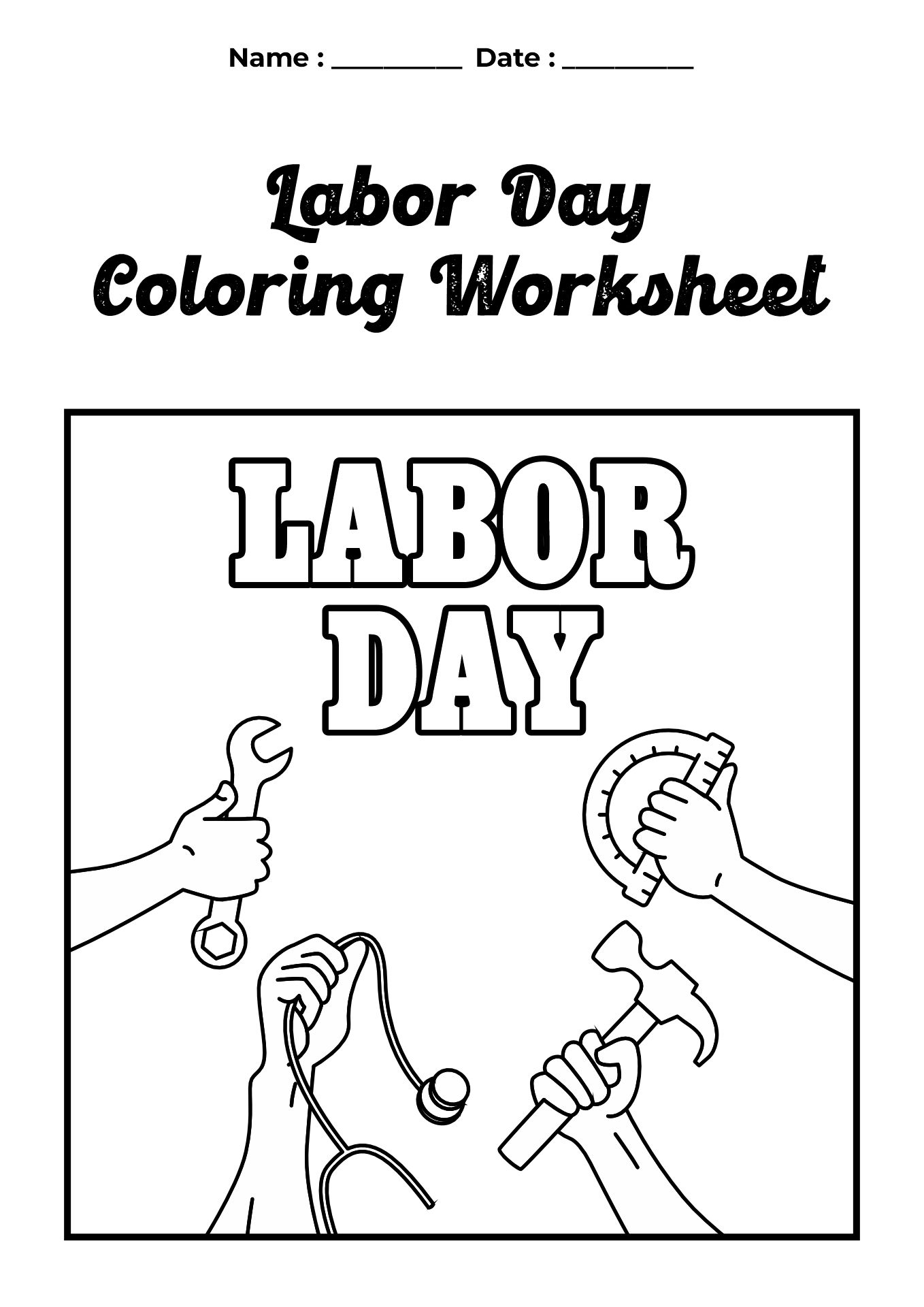 Labor Day Printable Activities for Kids