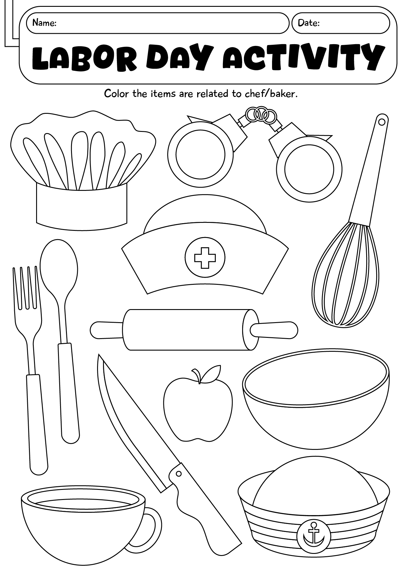 Labor Day Printable Activities For Kids