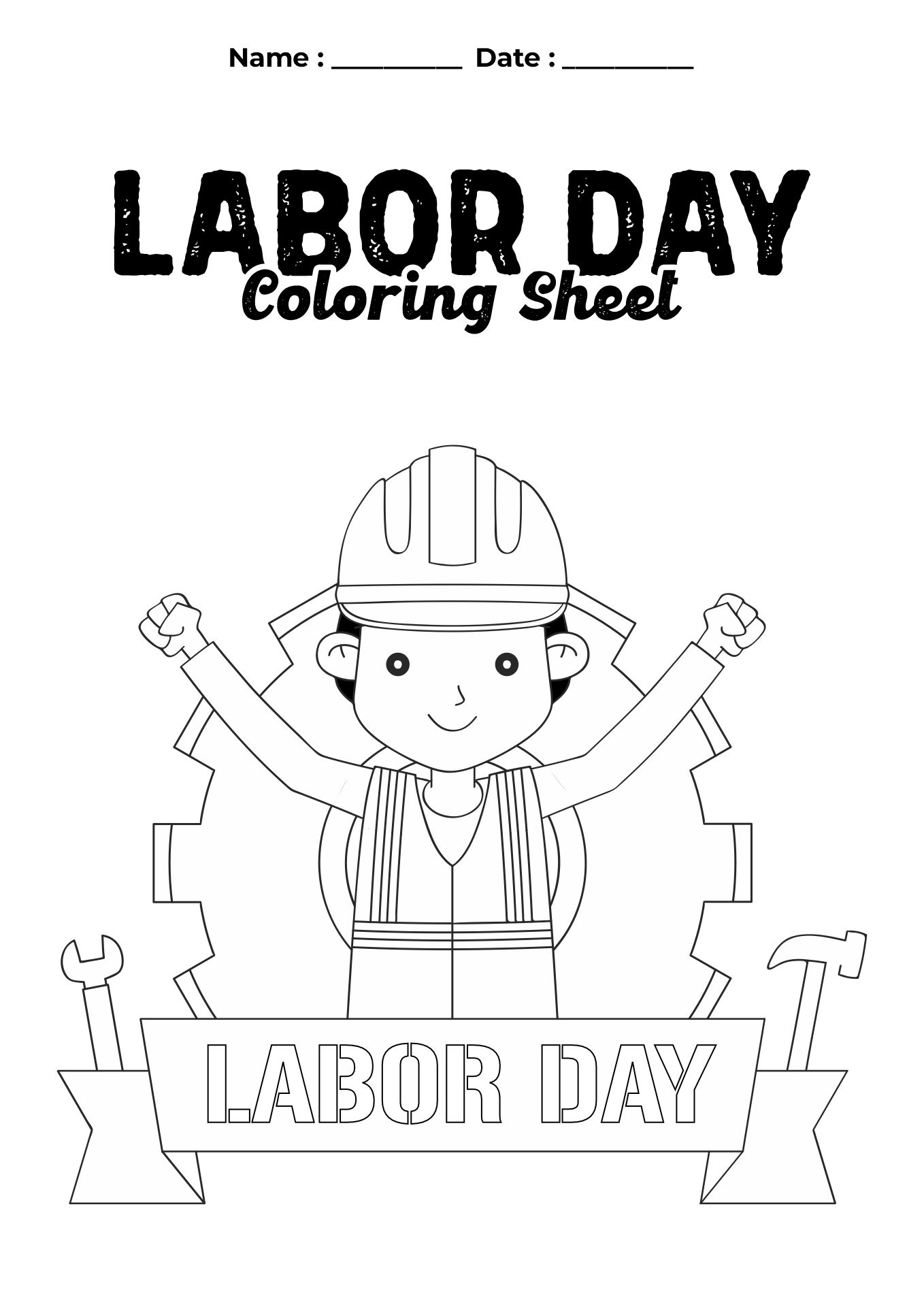 Labor Day Worksheets for Preschoolers