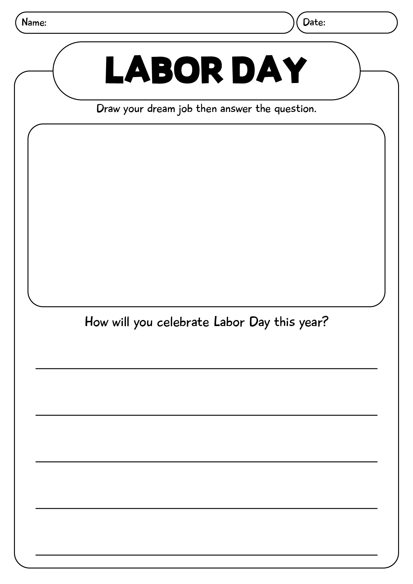 Labor Day Worksheets For Kids
