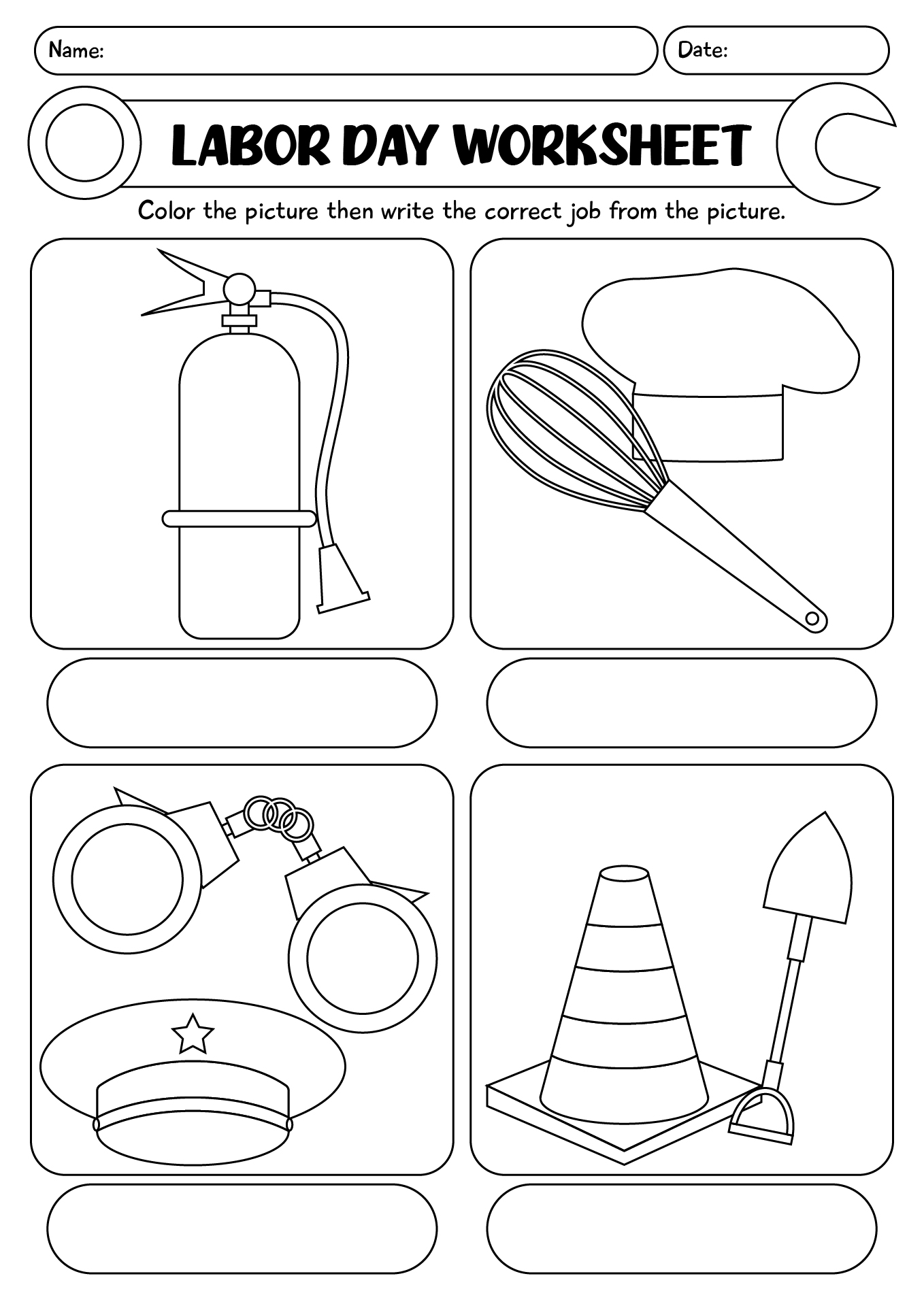 Labor Day Worksheets For Preschool