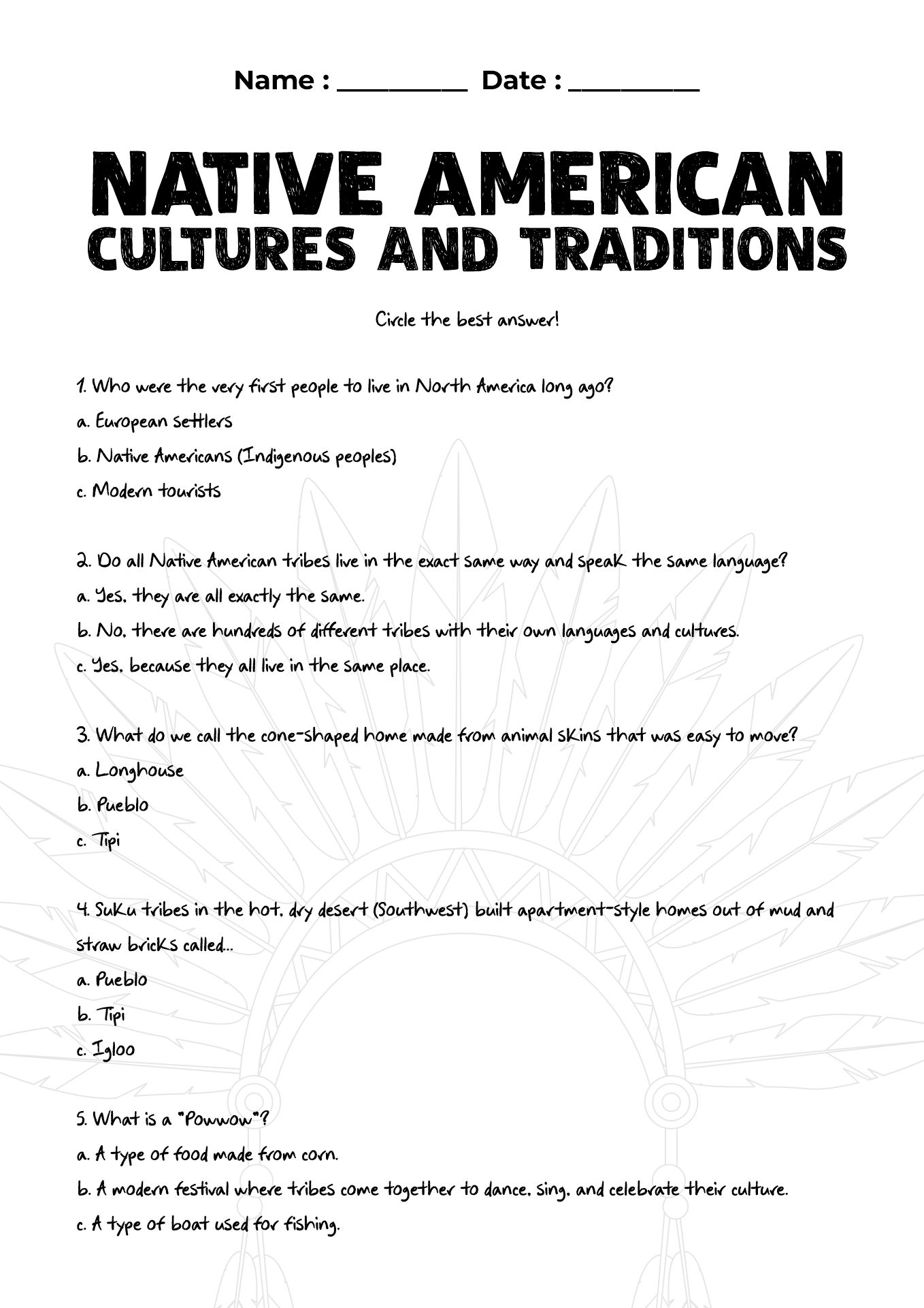 Native American Cultures Lesson Plans for Grade 2