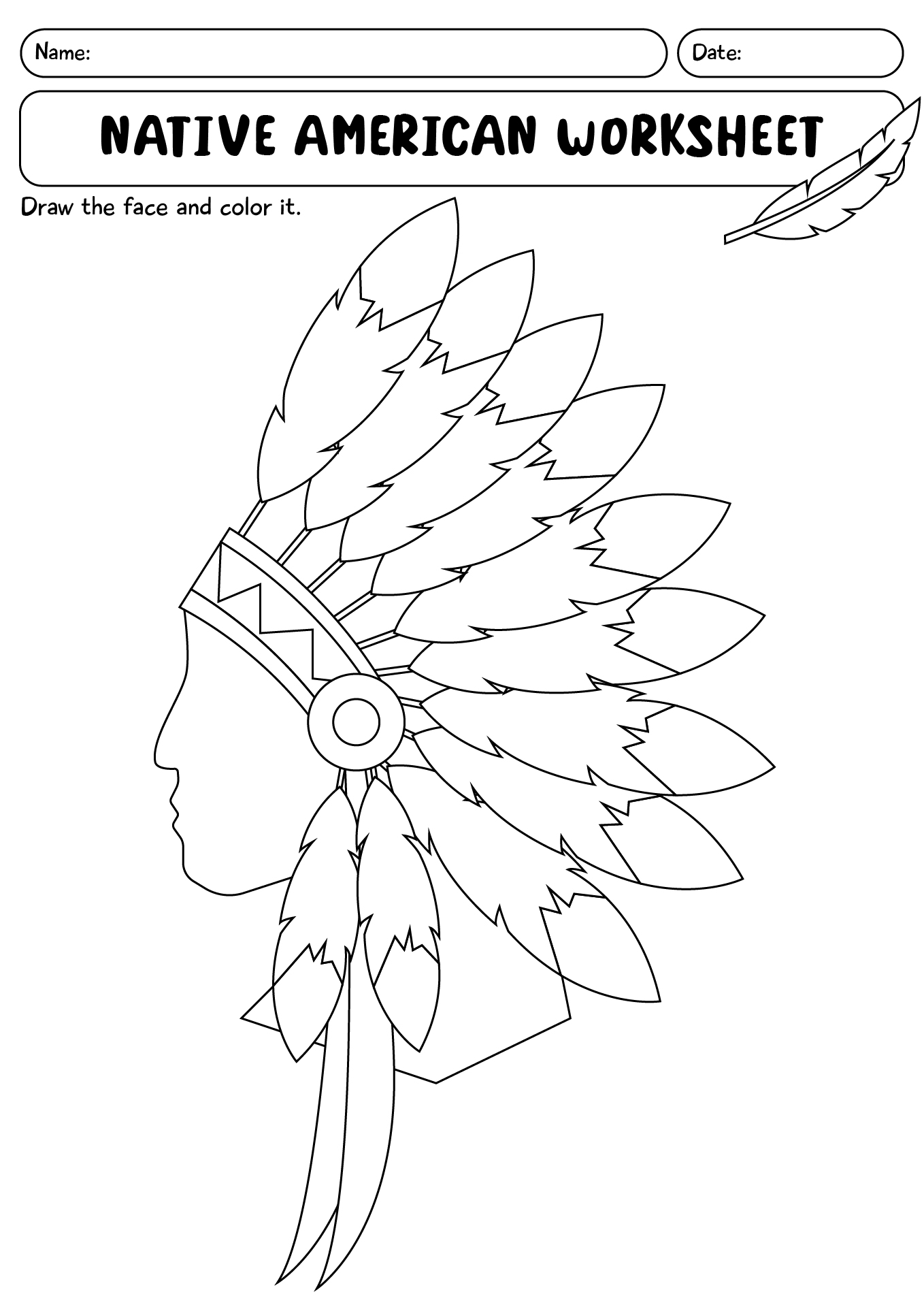 Native American Worksheet For Kids
