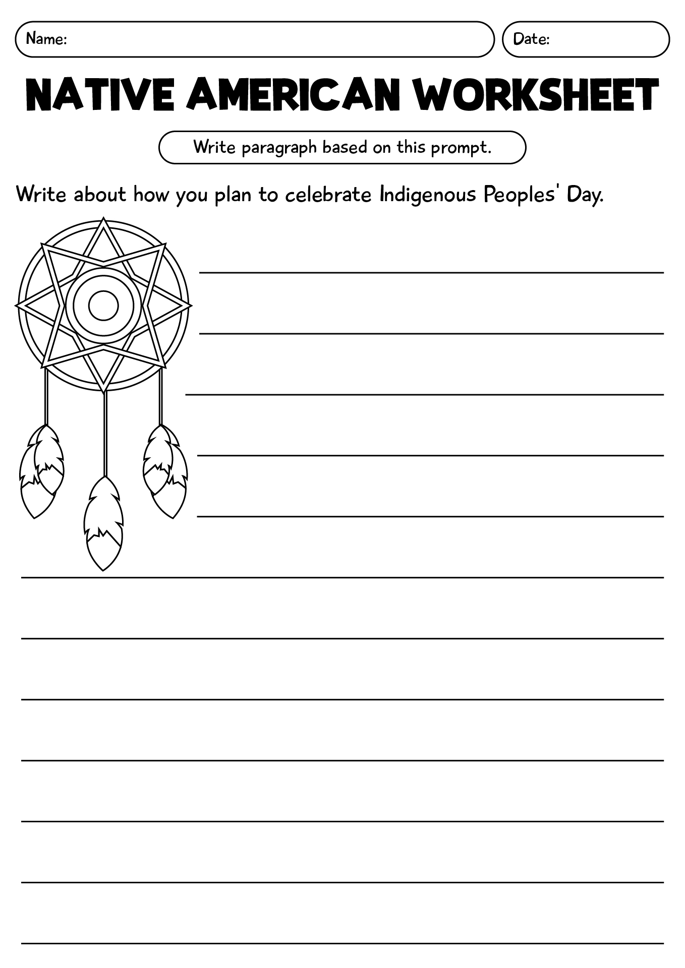 Native American Worksheet For Students