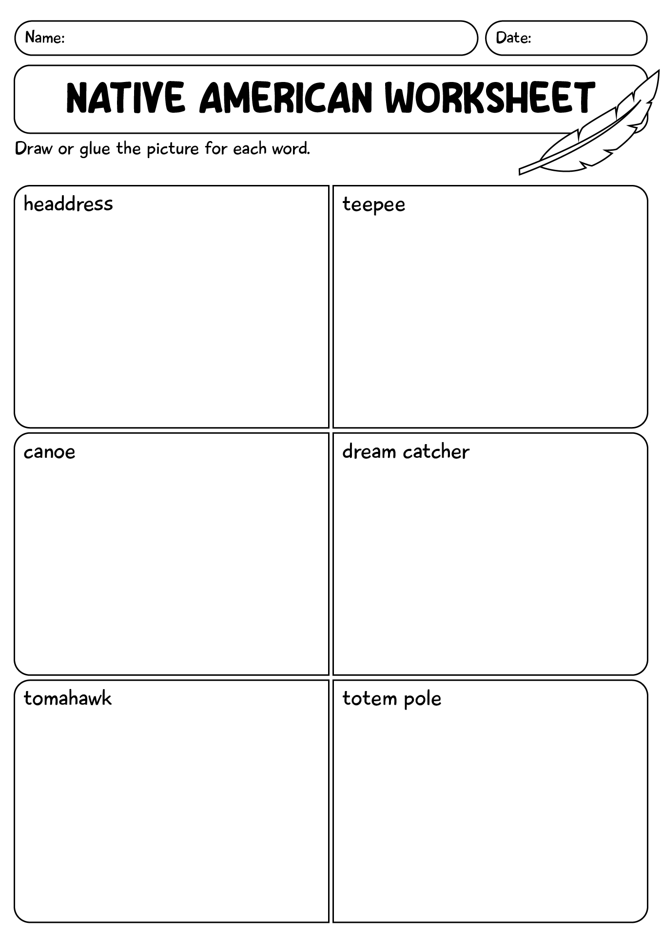 Native American Worksheet For Young Learners