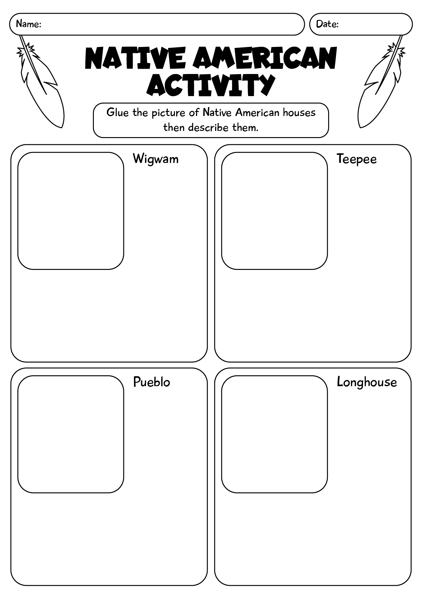 Native Americans Activity Worksheet