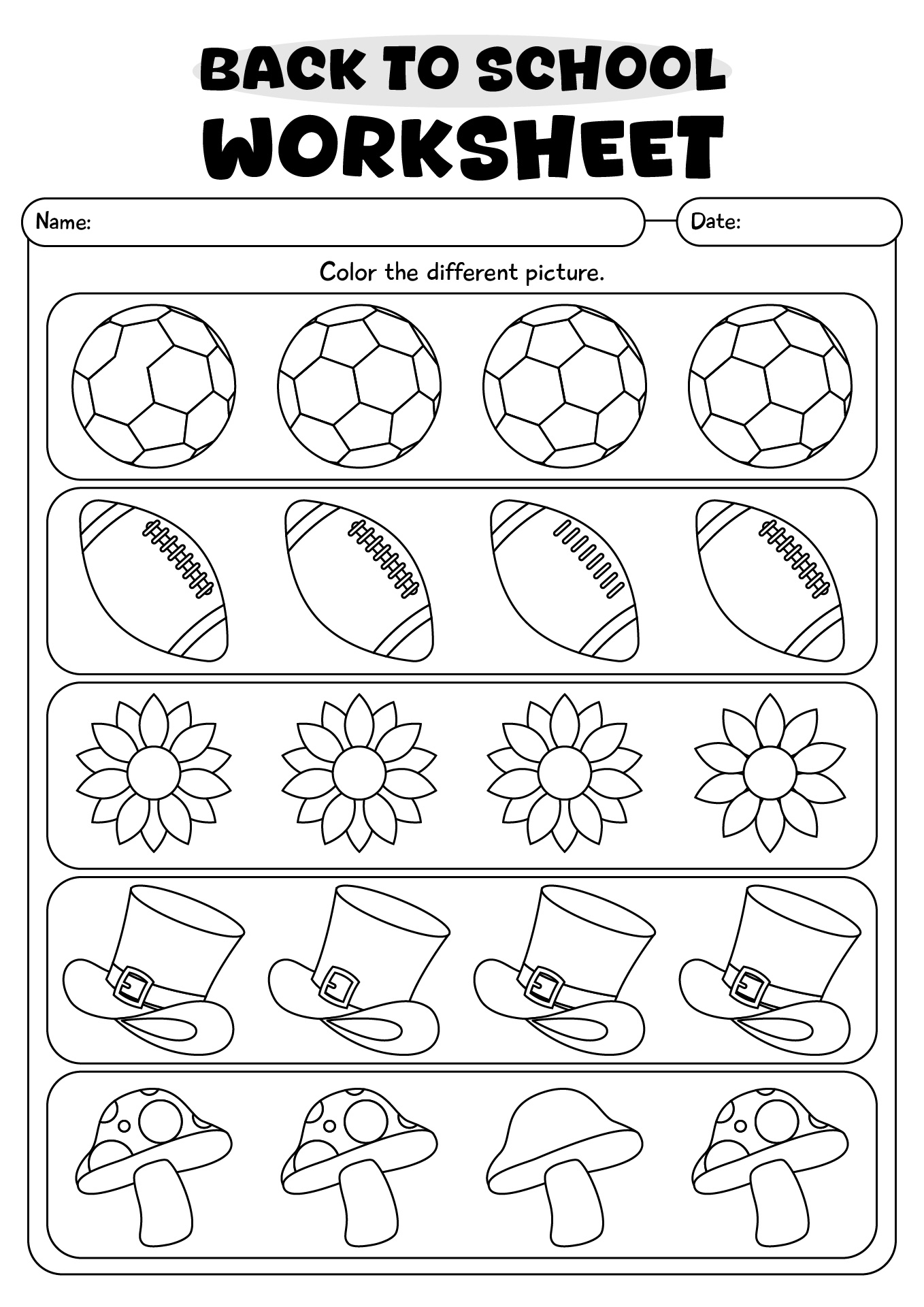 Preschool Back To School Worksheets