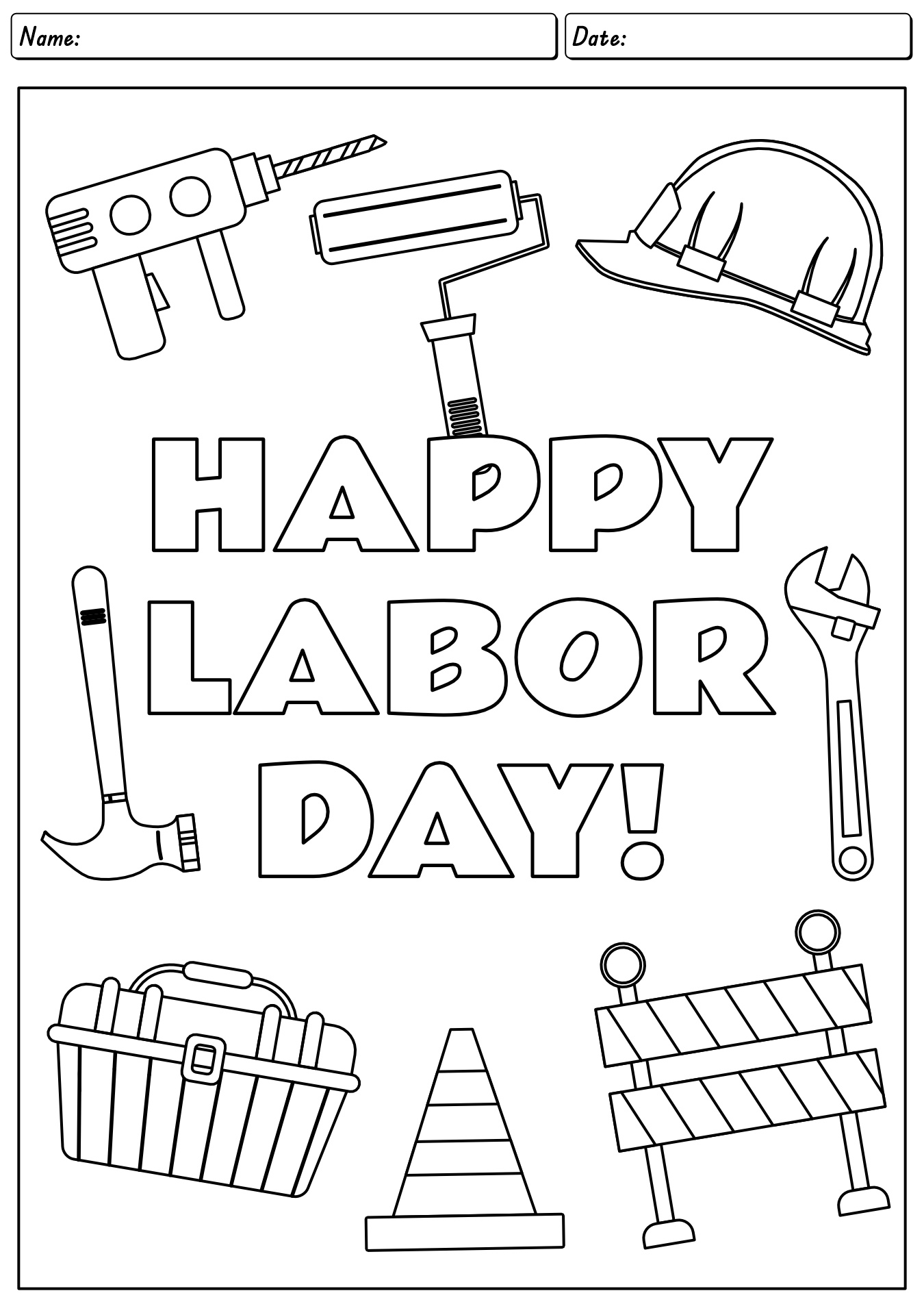 Preschool Labor Day Worksheets