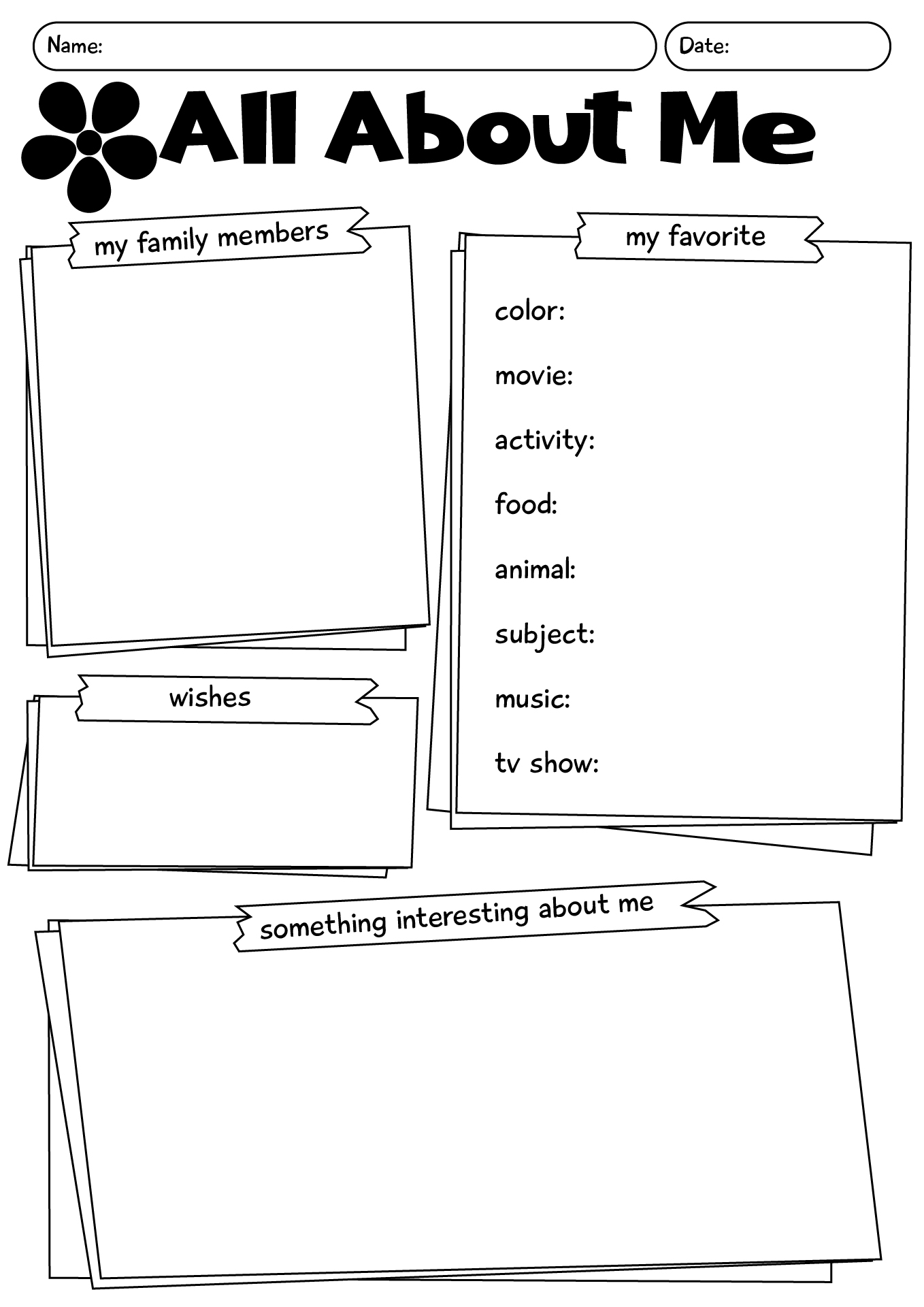 Printable All About Me Worksheet For Preschool
