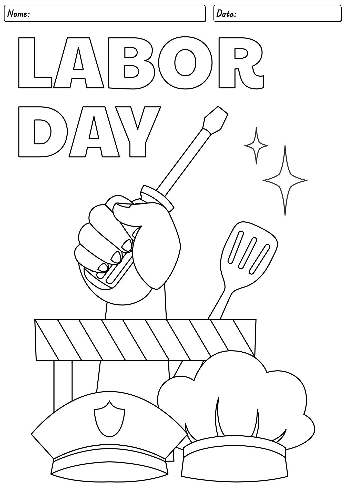 Printable Labor Day Coloring Page