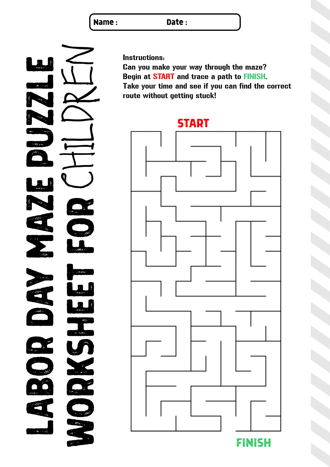 Printable Labor Day Mazes for Young Children