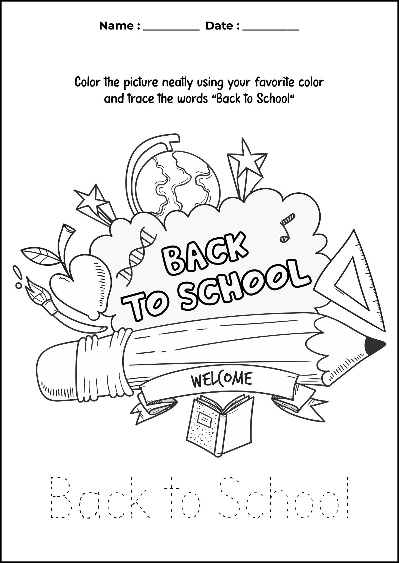 Welcome Back to School Printable Activities