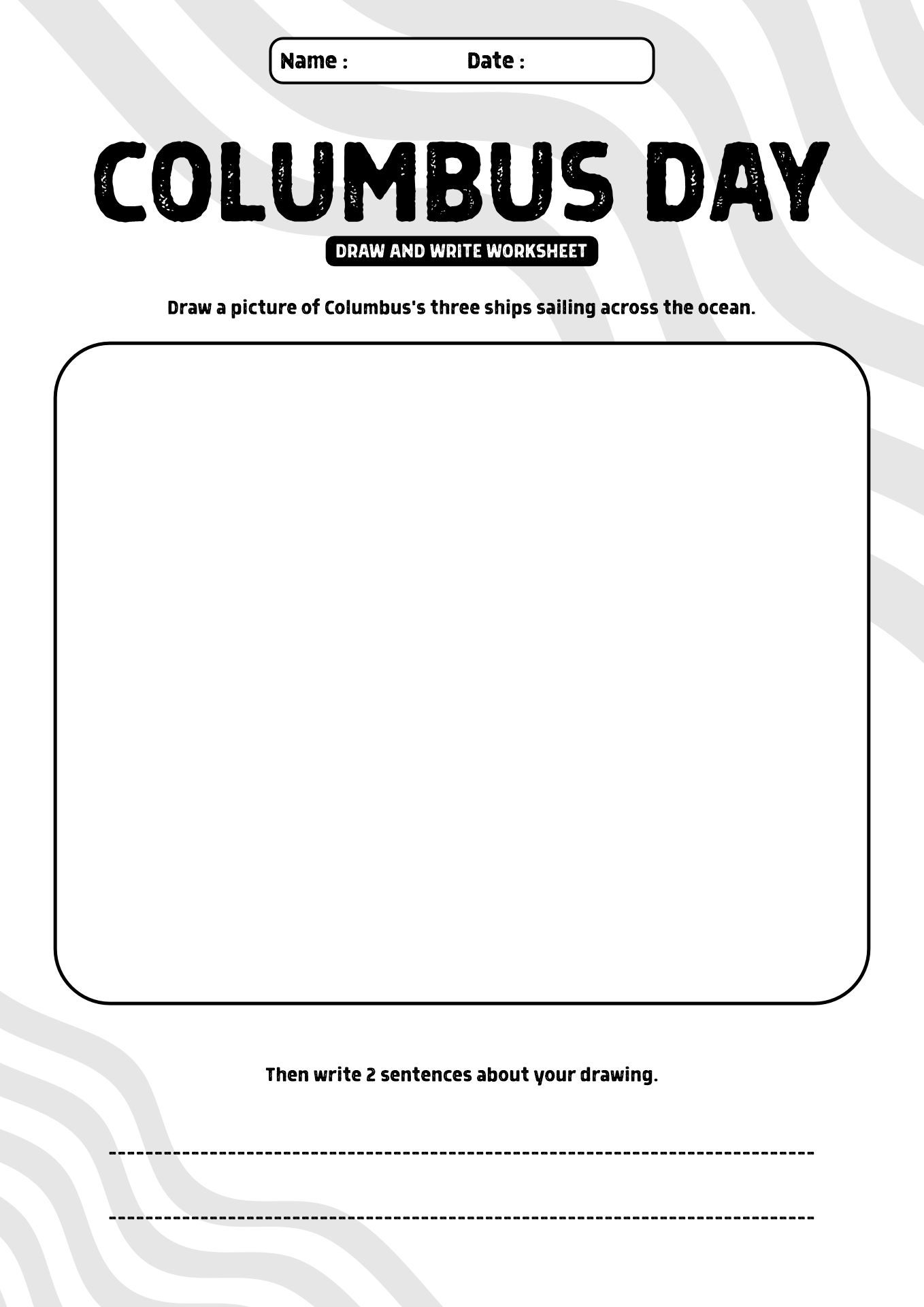 Worksheet on Christopher Columbus for 2nd Graders