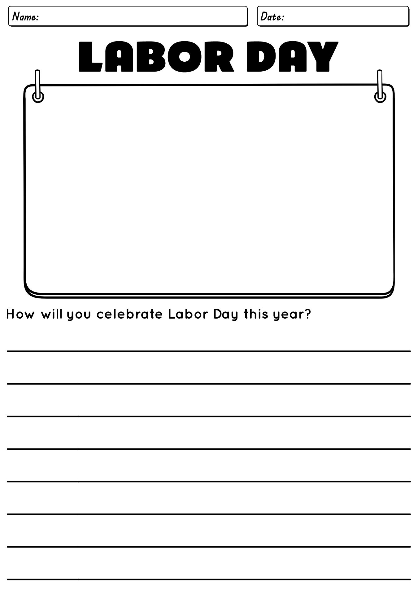 Worksheets To Celebrate Labor Day