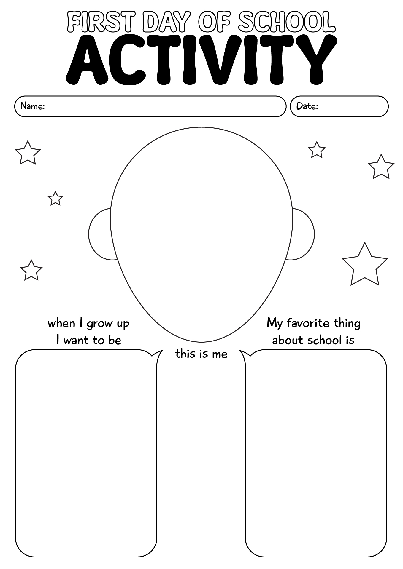 Worksheets First Day Of School Activities