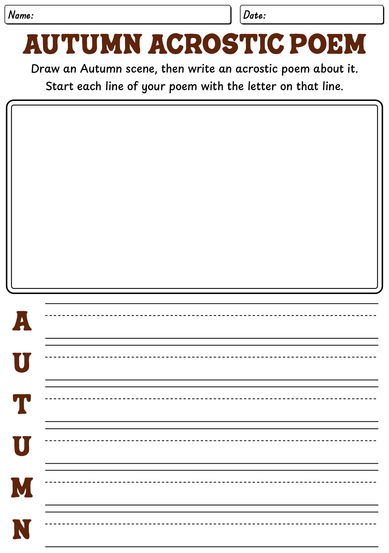 2nd Grade Fall Poetry Writing Activities