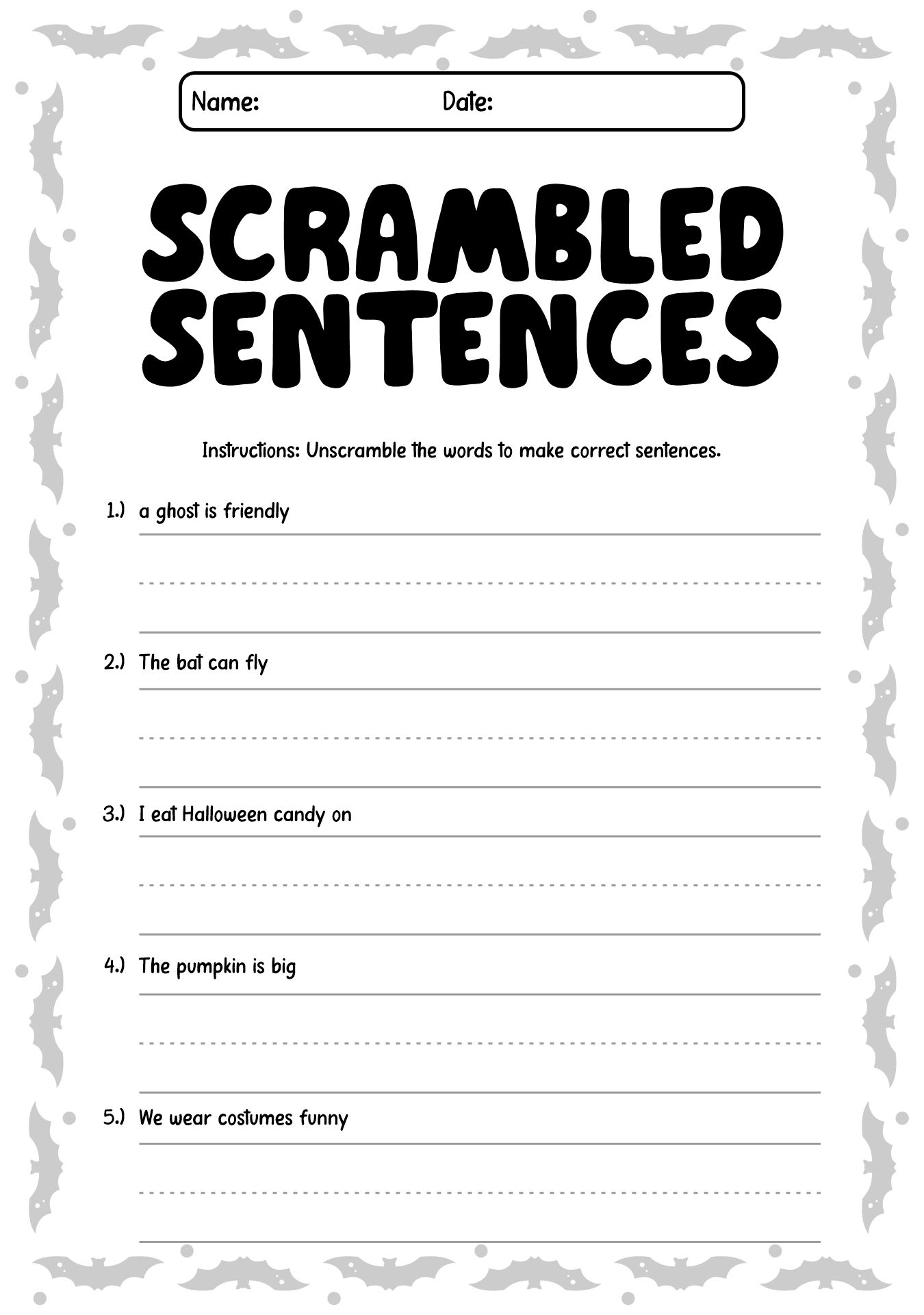 2nd Grade Halloween-themed Spelling Worksheets