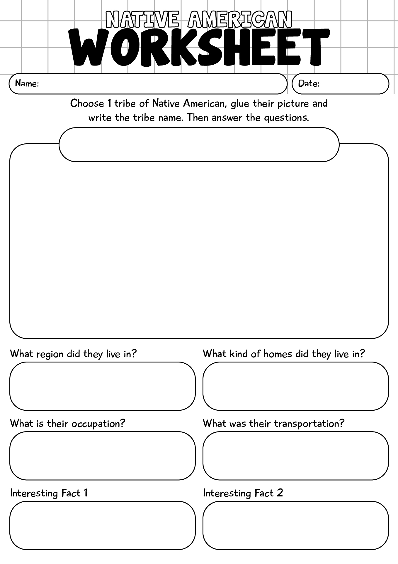 2nd Grade Native American Worksheet