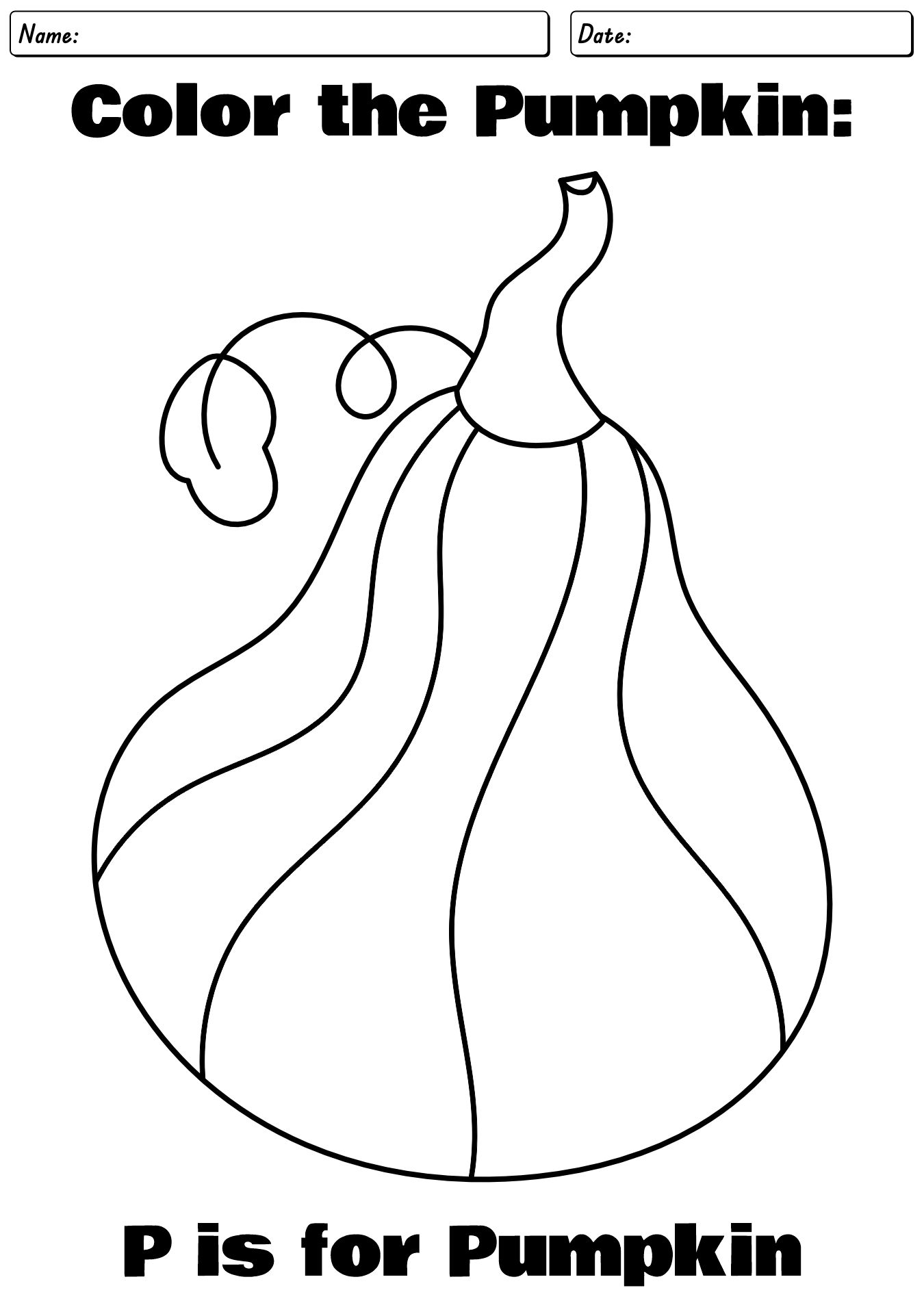 2nd Grade Pumpkin Coloring Worksheet