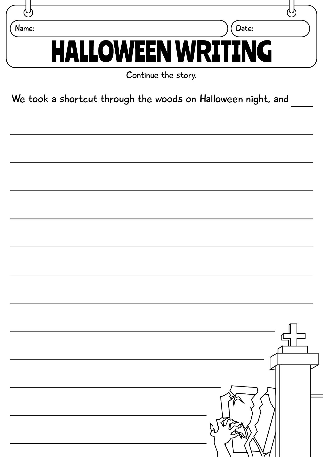 A Scary Halloween Writing Activity Worksheet