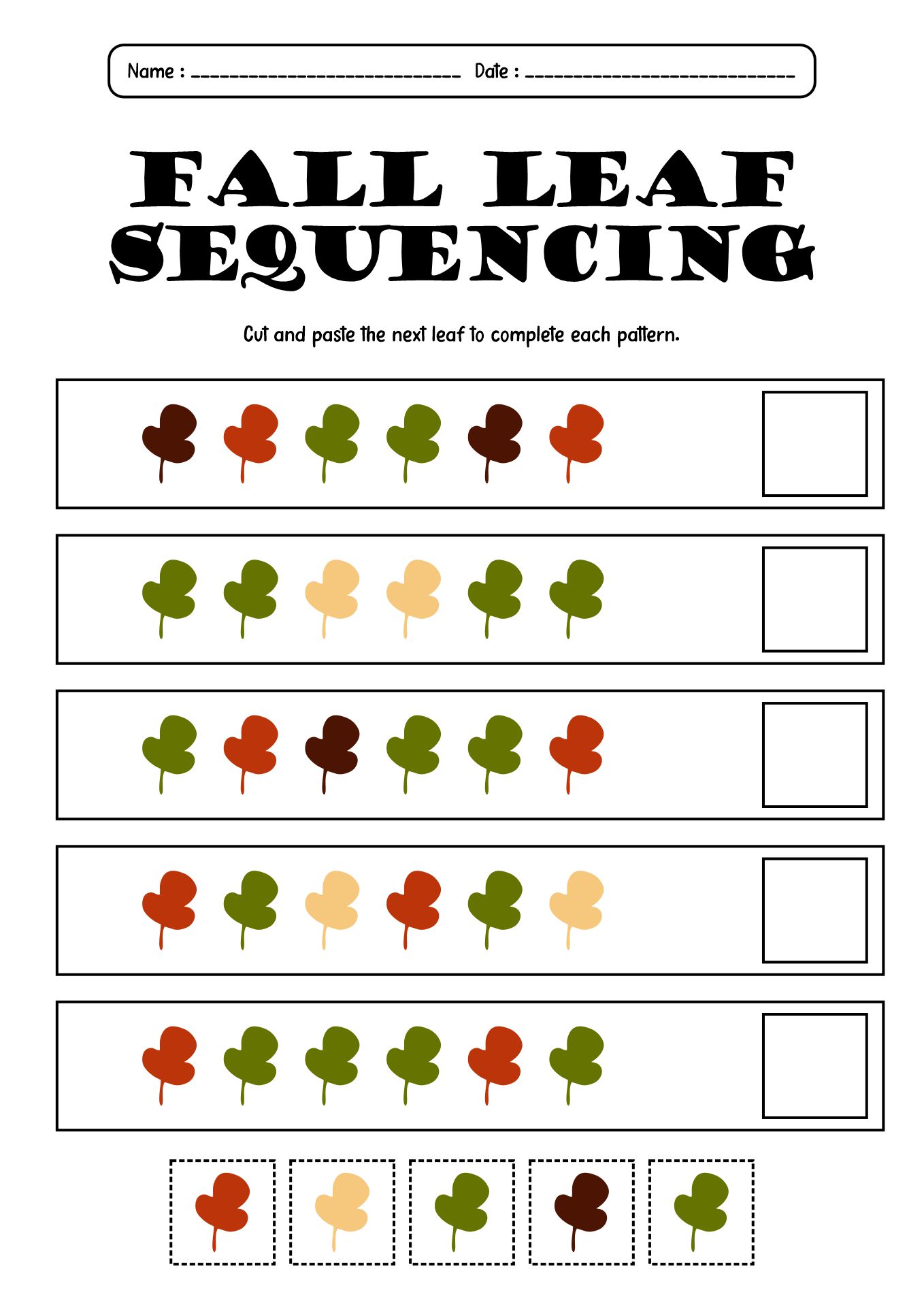 Autumn Number Sequencing Games