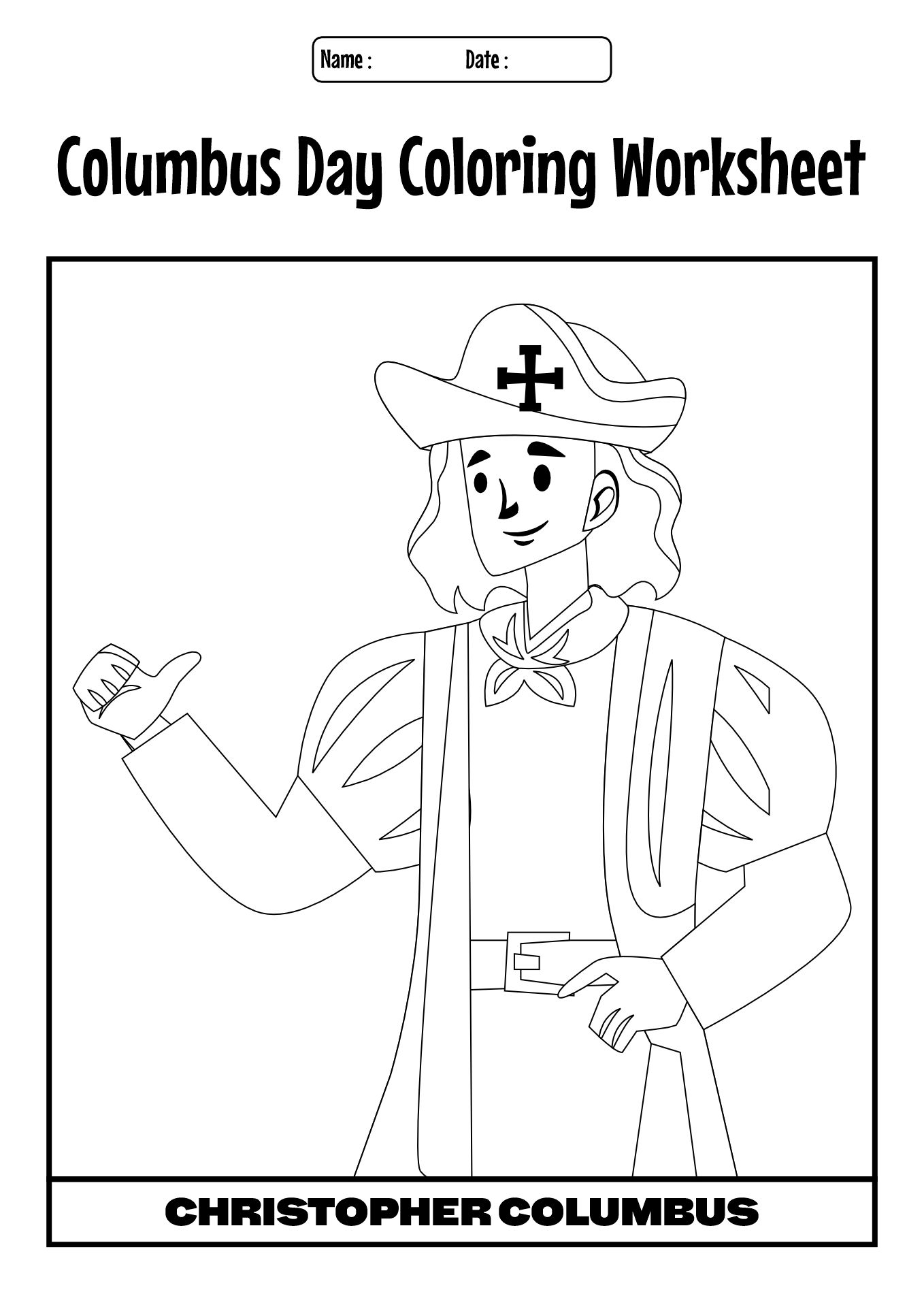Columbus Day Coloring Pages for Children