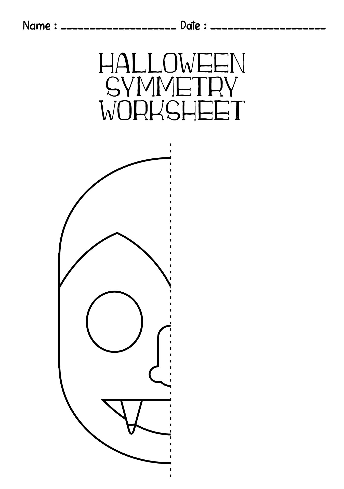 Creative Halloween Pattern Symmetry Tasks
