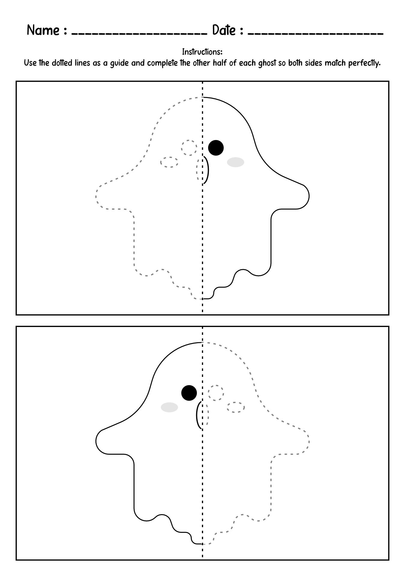 Educational Halloween Symmetry Activities