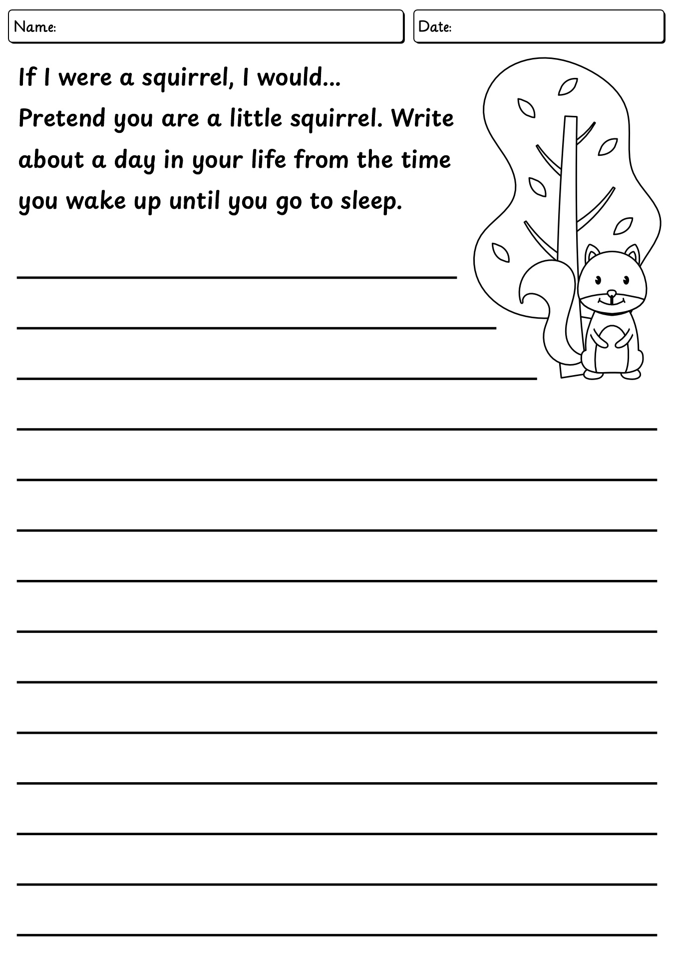 Fall Experience Writing Worksheet