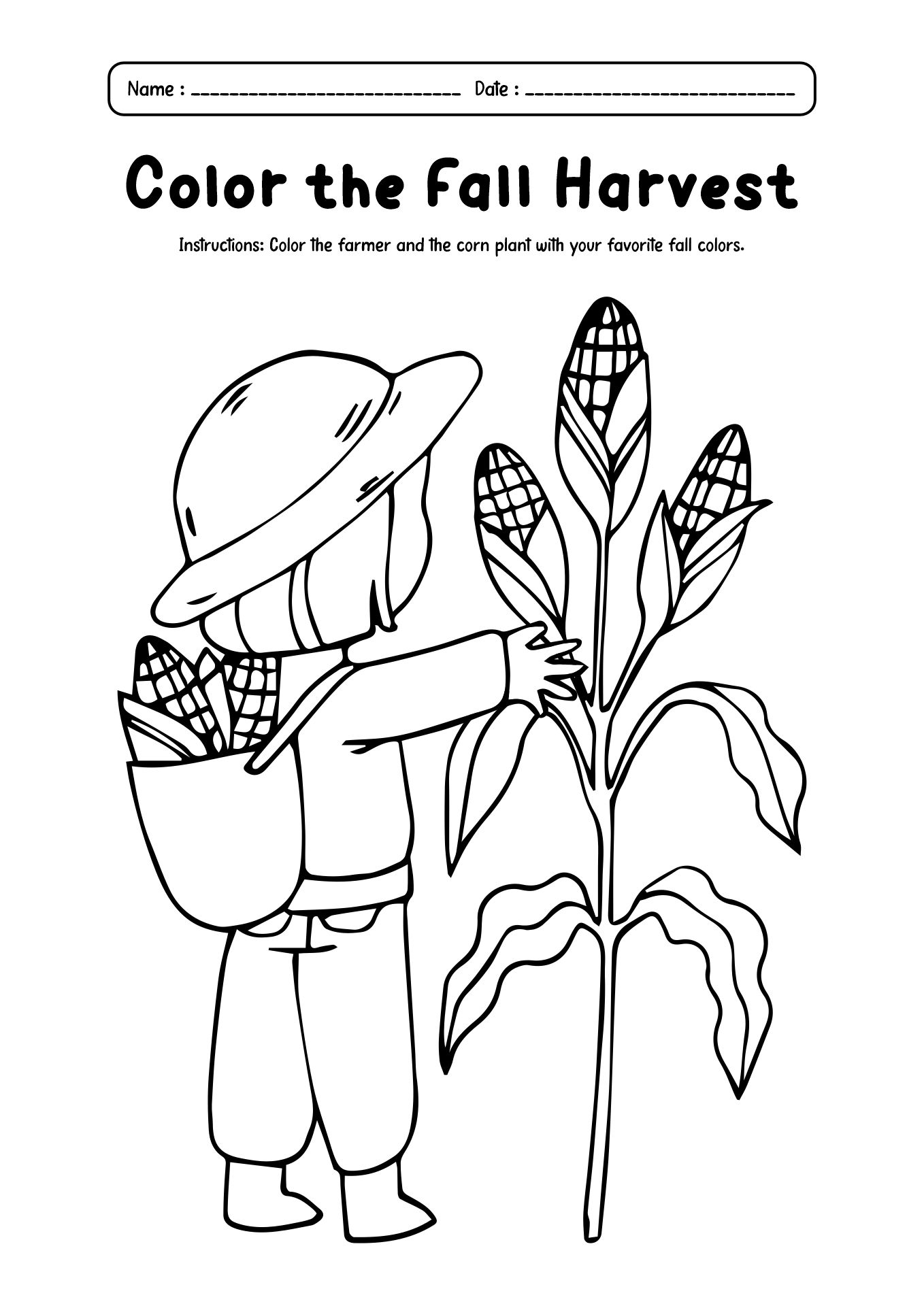 Fall Harvest Math Worksheets for Kids