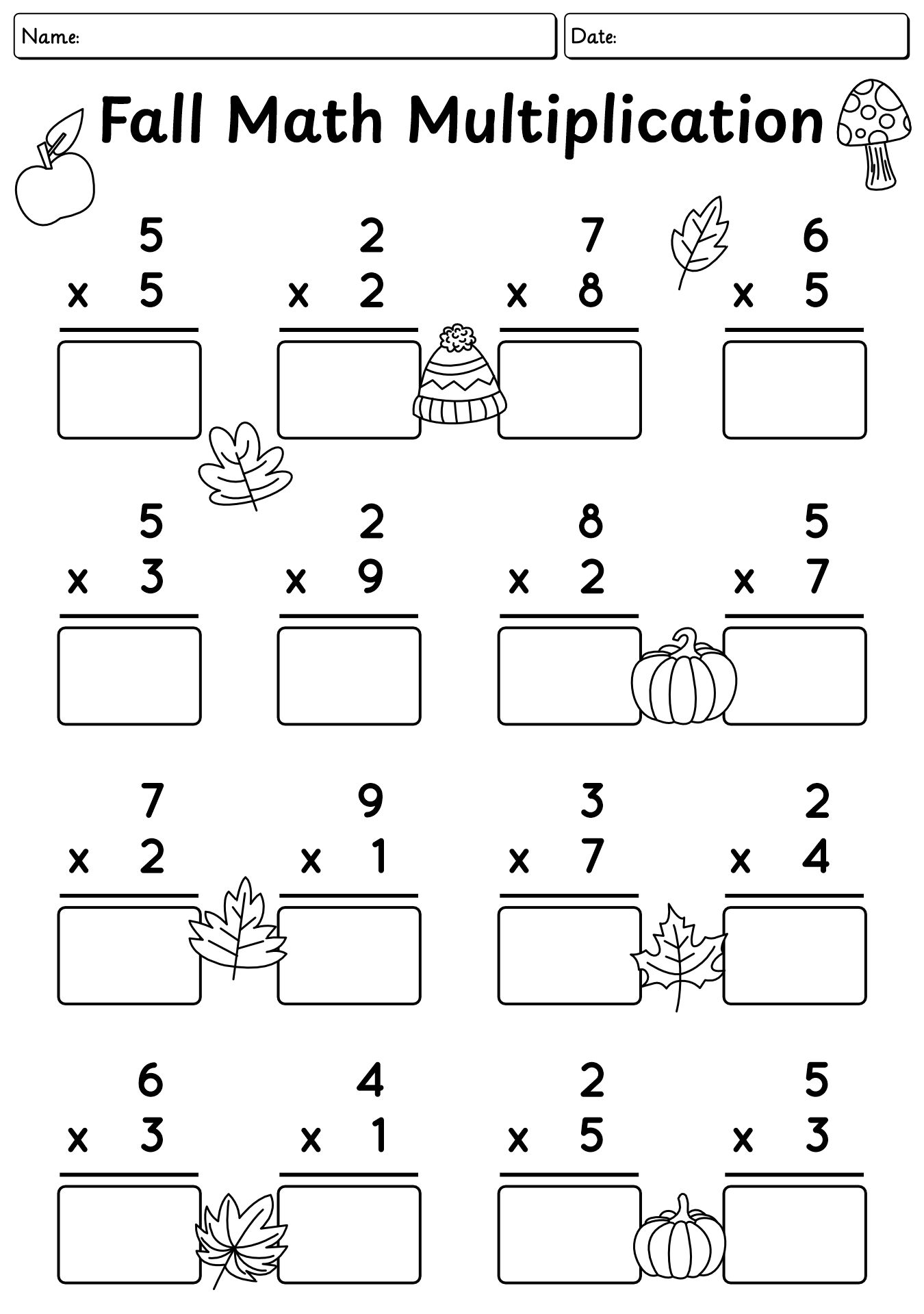 Fall Math Challenges for Kids