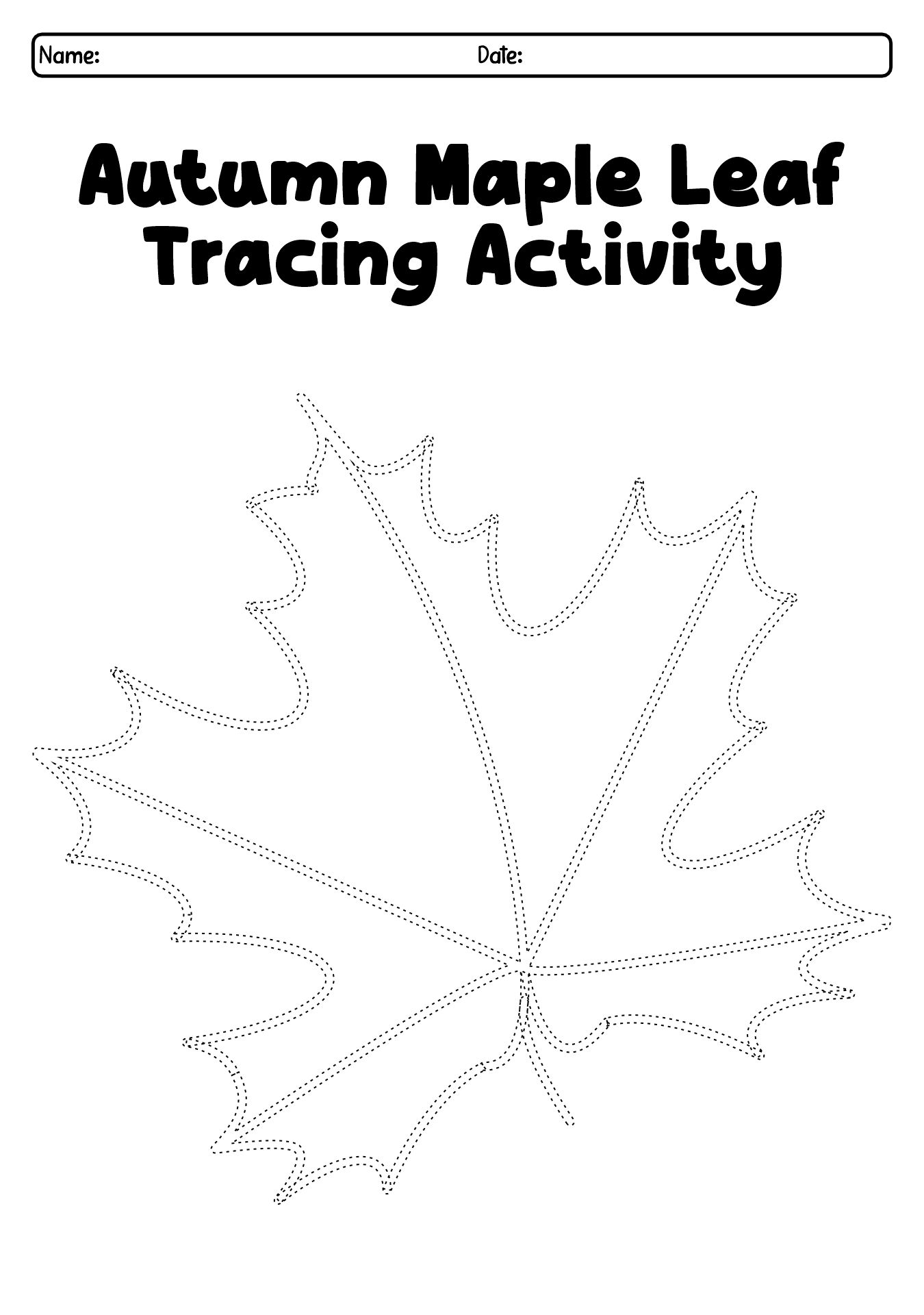 Fall Scenery Worksheets Tracing for Young Children