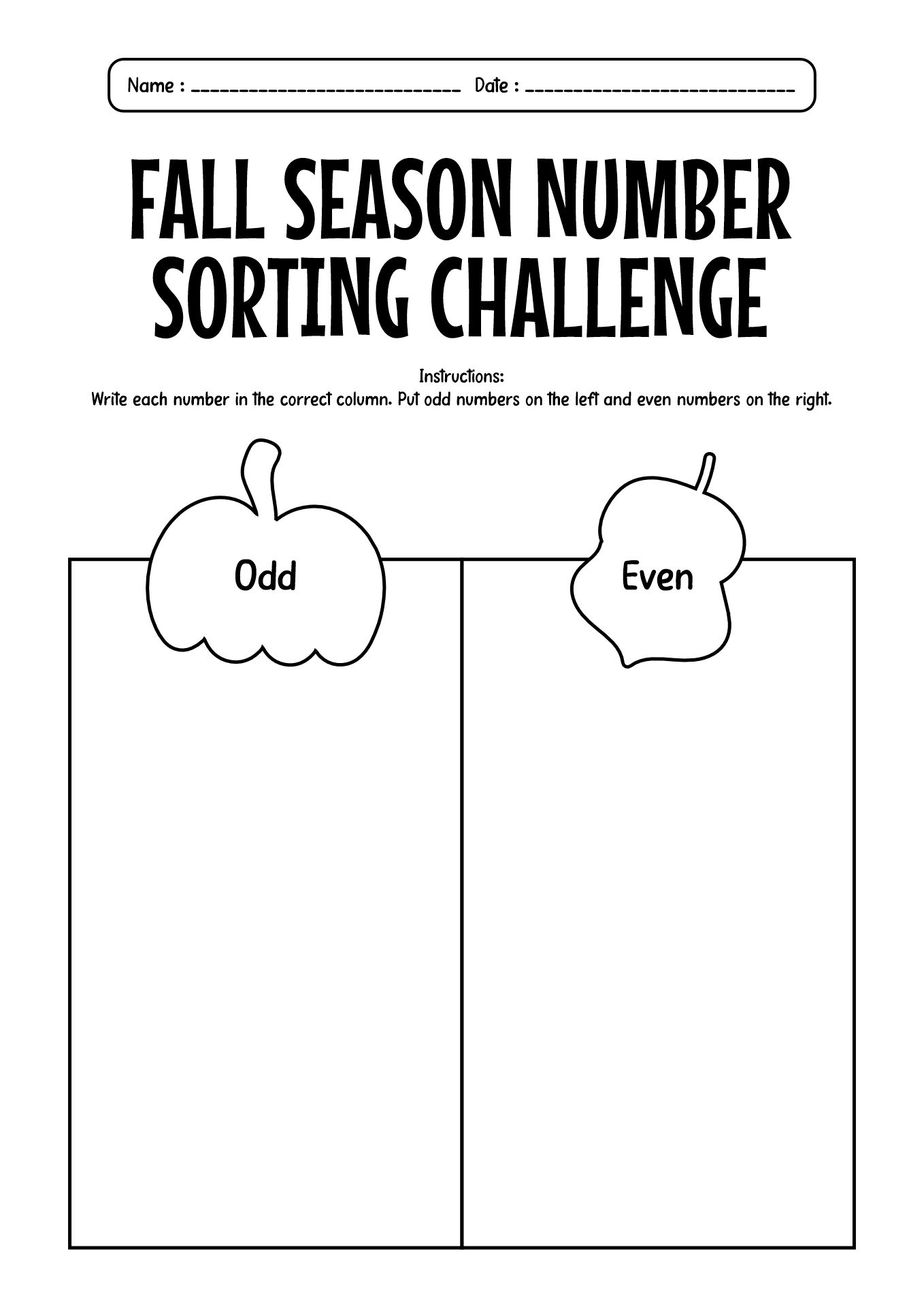 Fall Season Number Sorting Challenges
