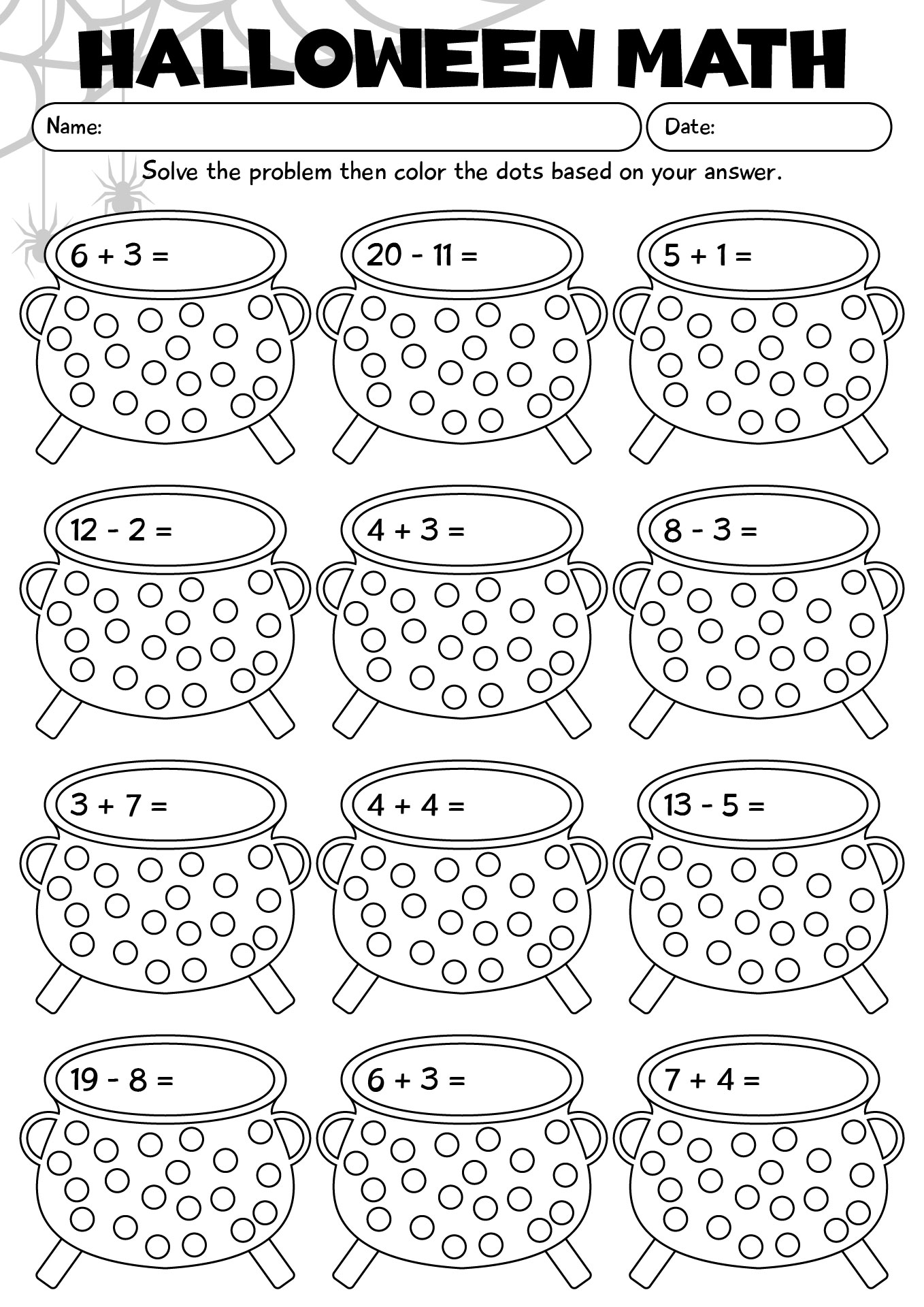 Fun Halloween Math Practice For 1st Grade