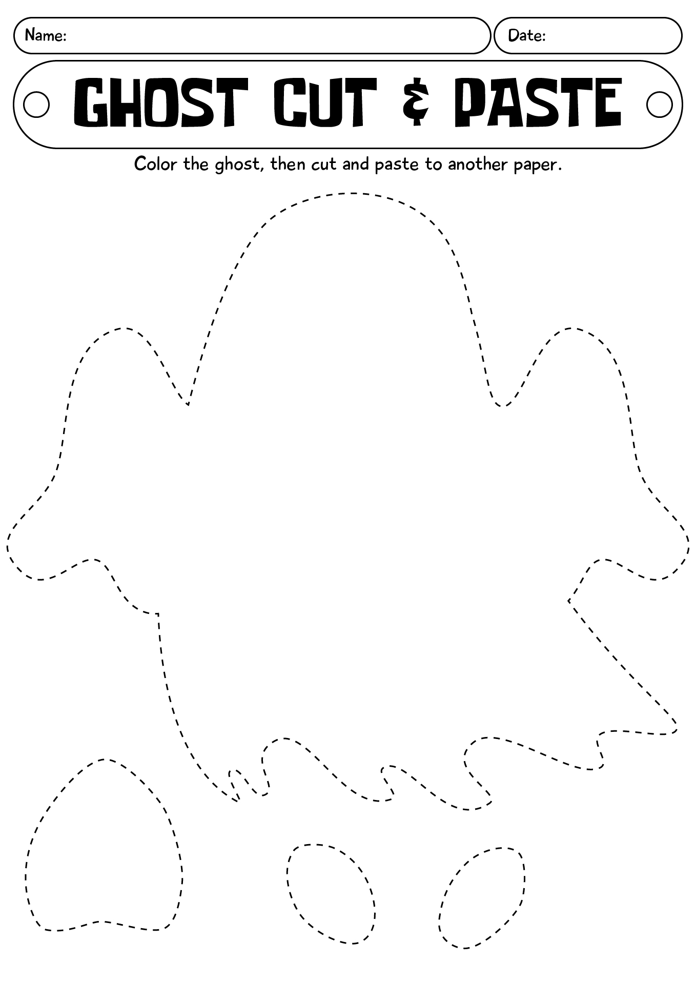 Ghost Cut And Paste Worksheet