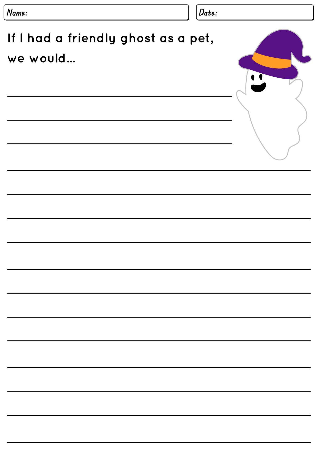 Ghost Story Starters for 1st Grade Writers