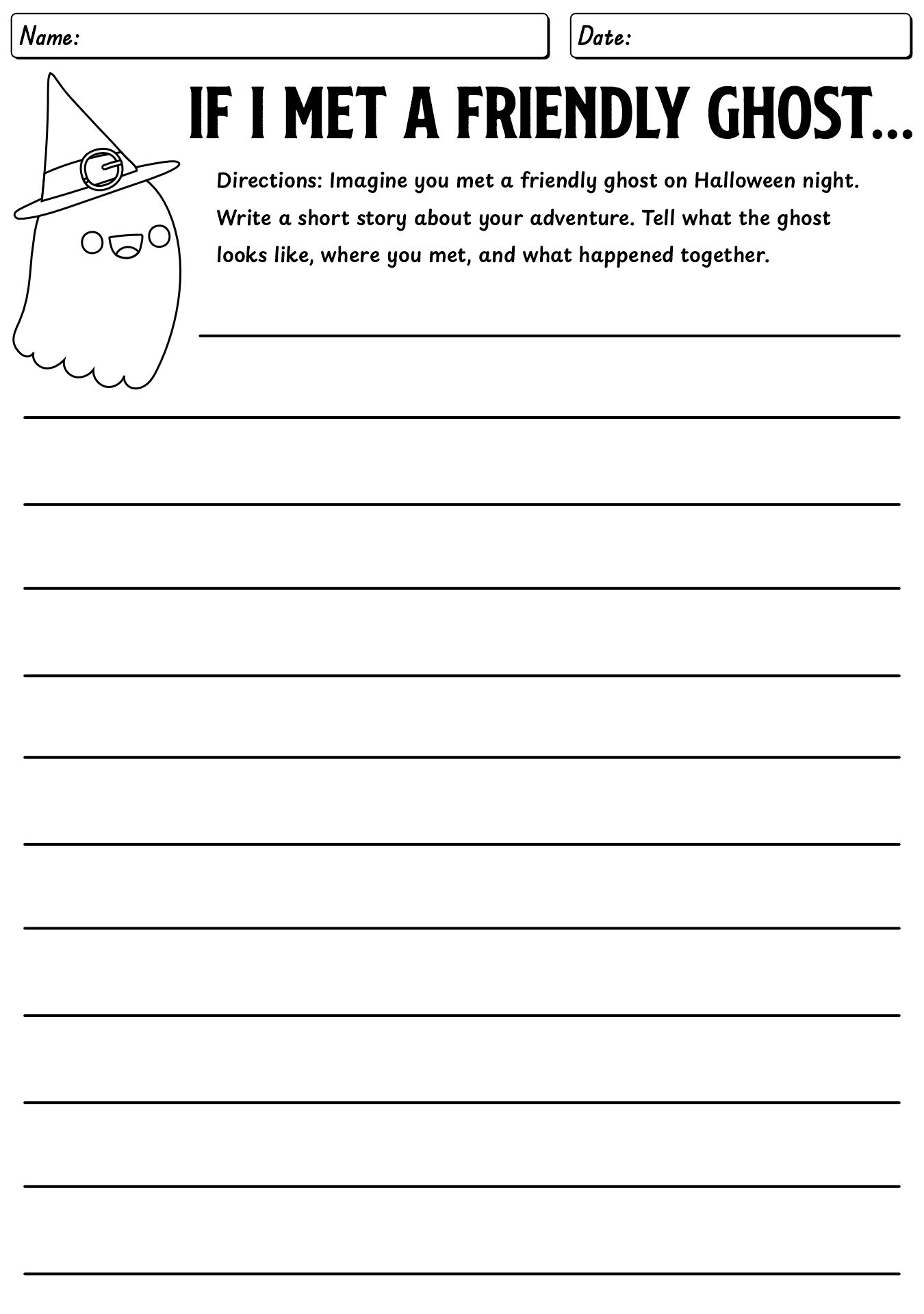 Ghost Writing Activity Worksheets