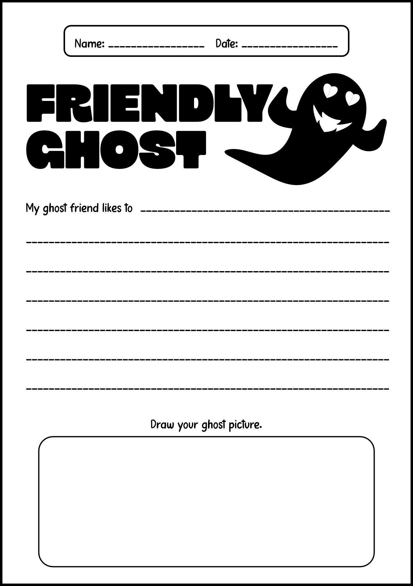 Ghost Writing Prompts for First Graders