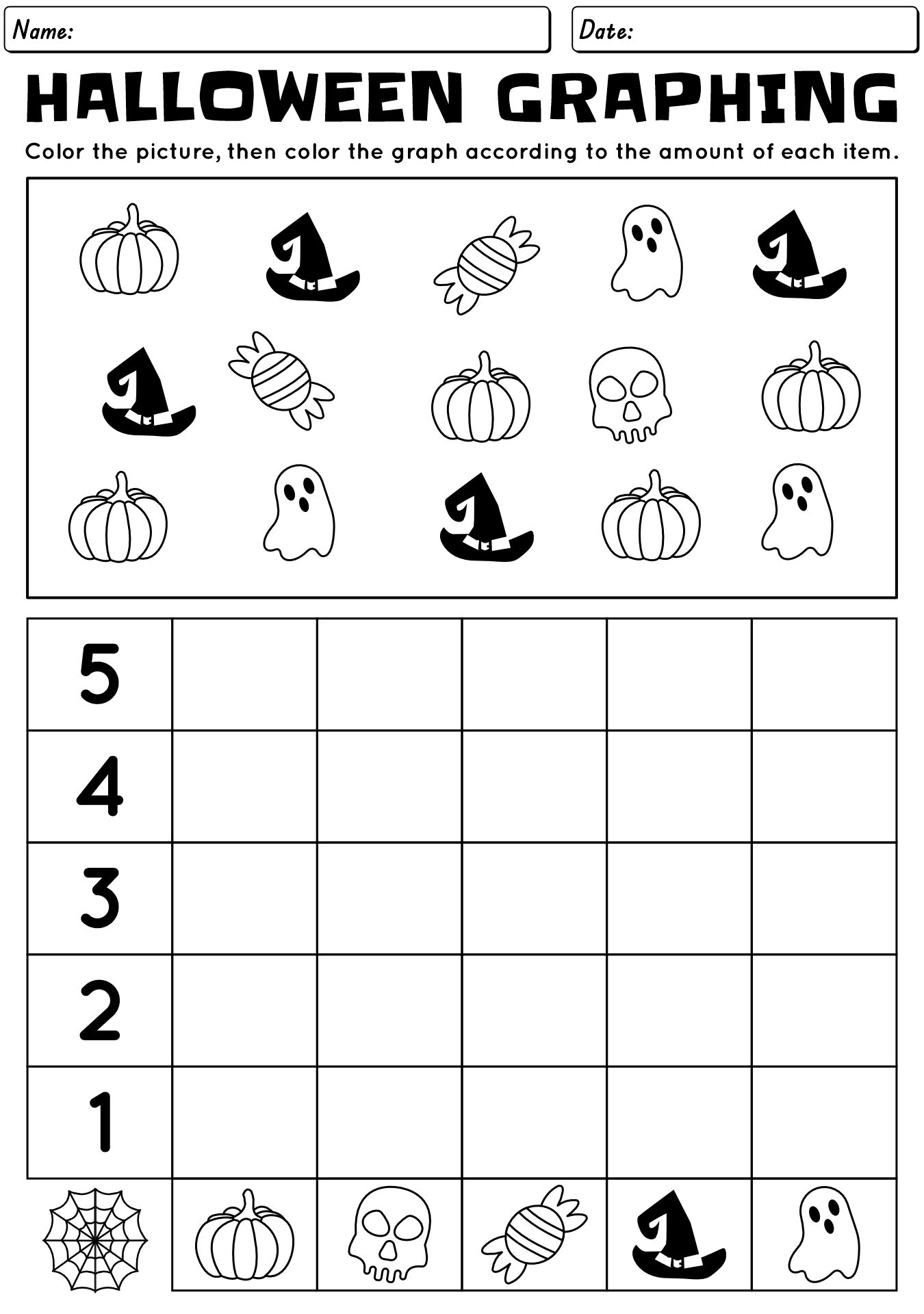 Graphing Halloween Printable Worksheet