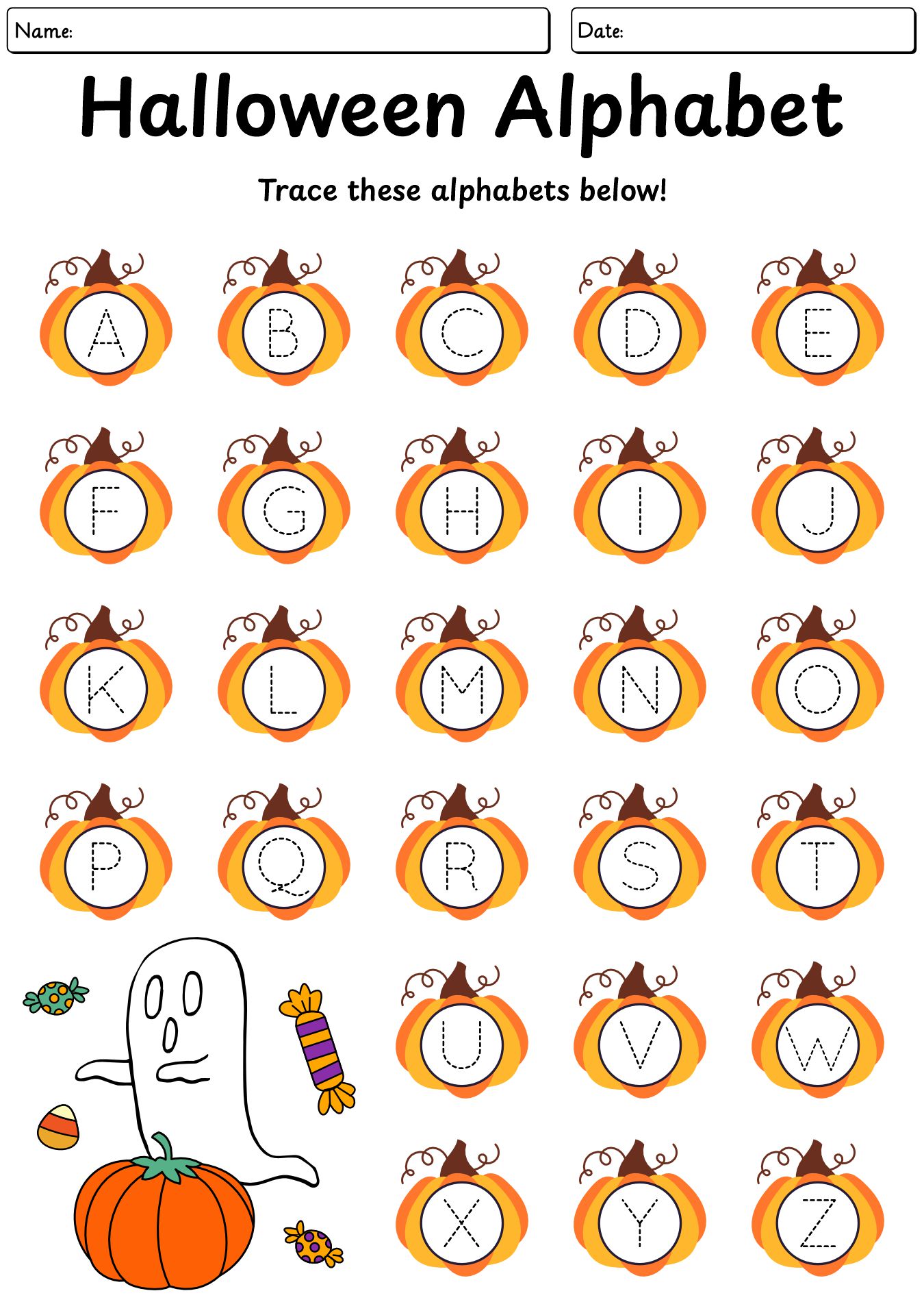 Halloween Alphabet Handwriting Practice