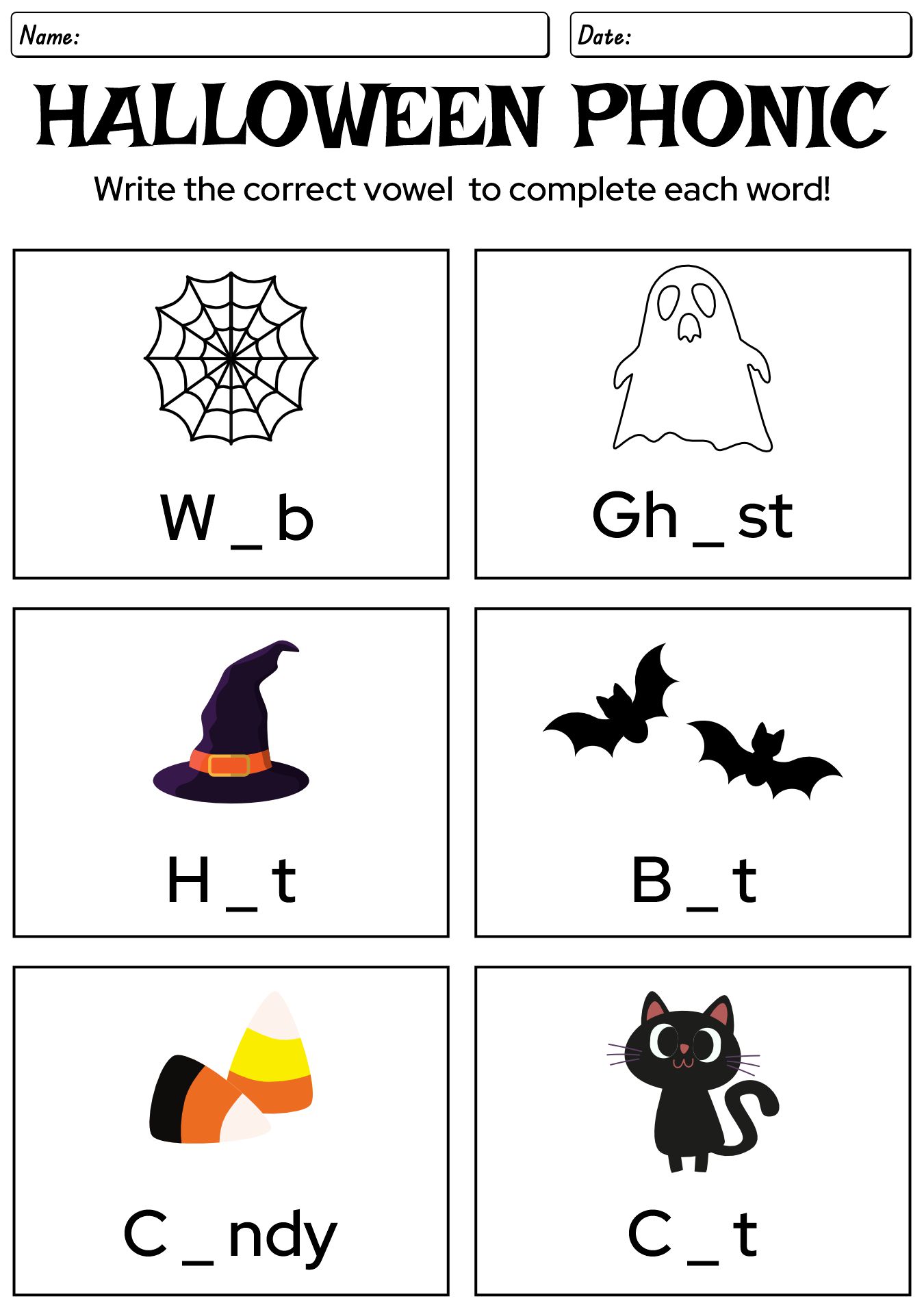 Halloween Alphabet Phonics Printable Activities