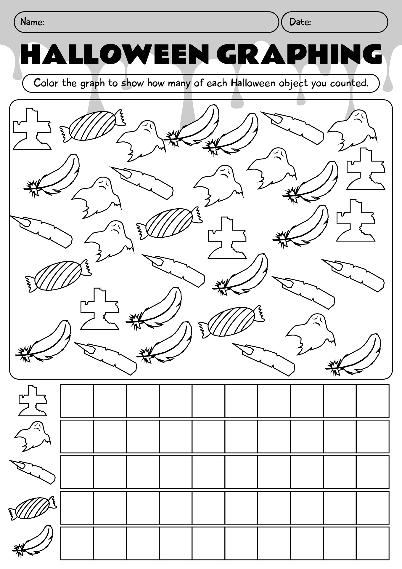 Halloween Bar Graph Printable Worksheet