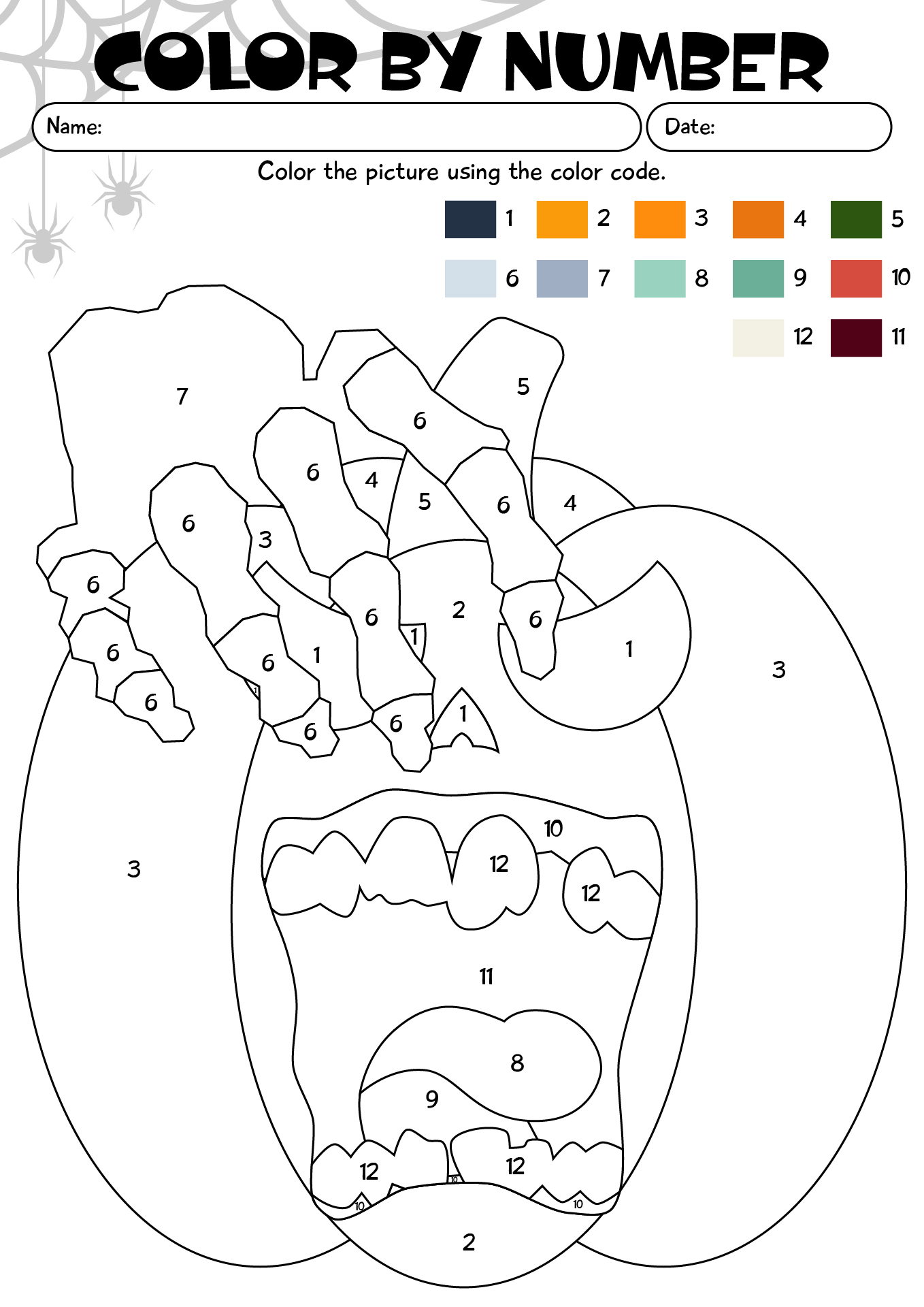 Halloween Color By Number Worksheets