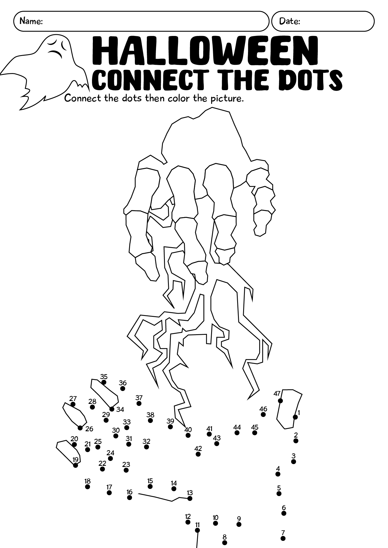Halloween Connect The Dots Worksheet